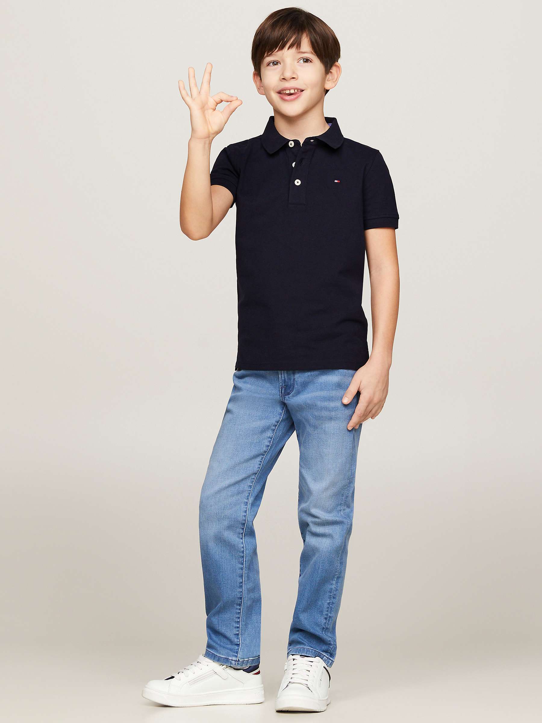 Buy Tommy Hilfiger Kids' Organic Cotton Short Sleeve Polo Shirt Online at johnlewis.com