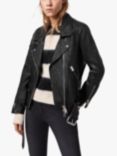 AllSaints Luna Leather Biker Jacket, Black