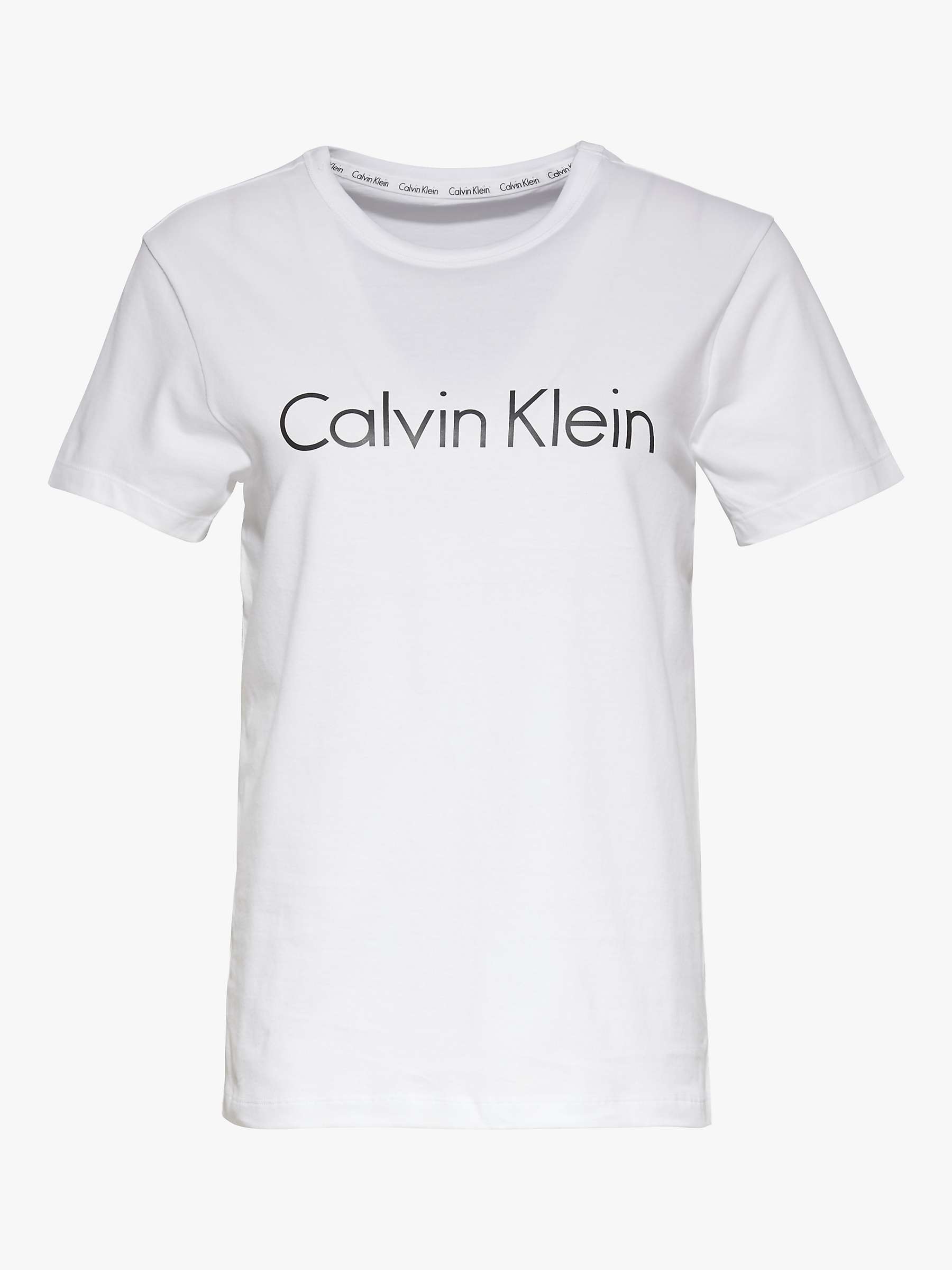 Buy Calvin Klein Logo Cotton Pyjama T-Shirt, White Online at johnlewis.com