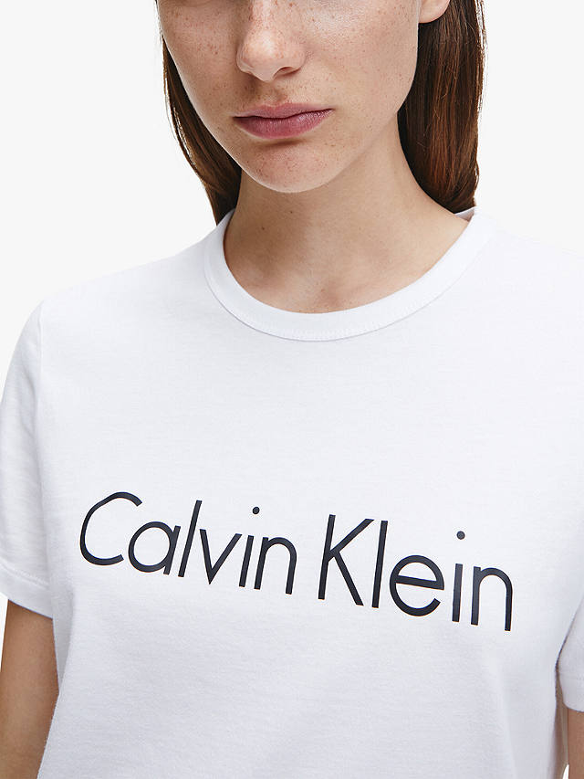 Calvin Klein Logo Cotton Pyjama T-Shirt, White