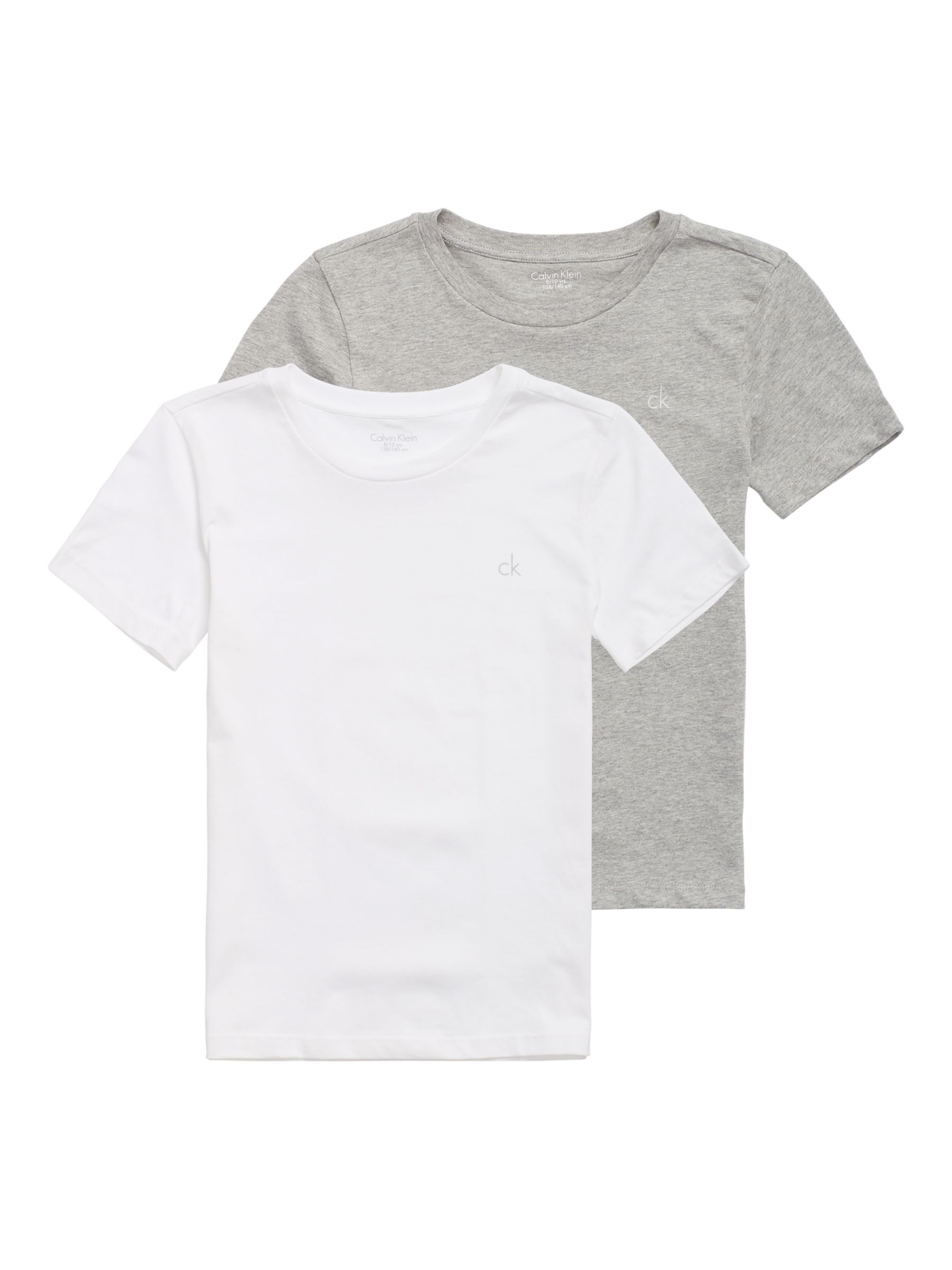 Calvin Klein Kids' Short Sleeve T-Shirts, Pack of 2, White/Grey at John  Lewis & Partners