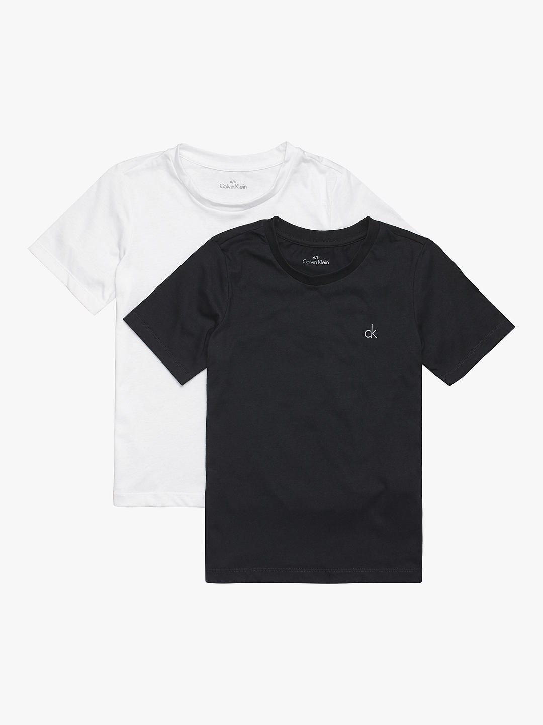 Calvin Klein Kids' Short Sleeve T-Shirts, Pack of 2, White/Black