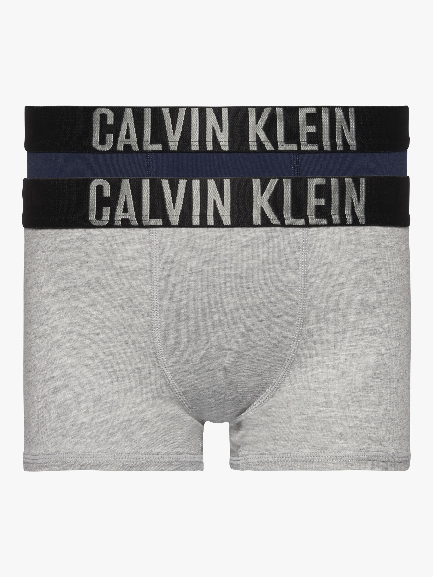 Calvin Klein Kids' Trunks, Pack of 2, Grey/Blue at John Lewis