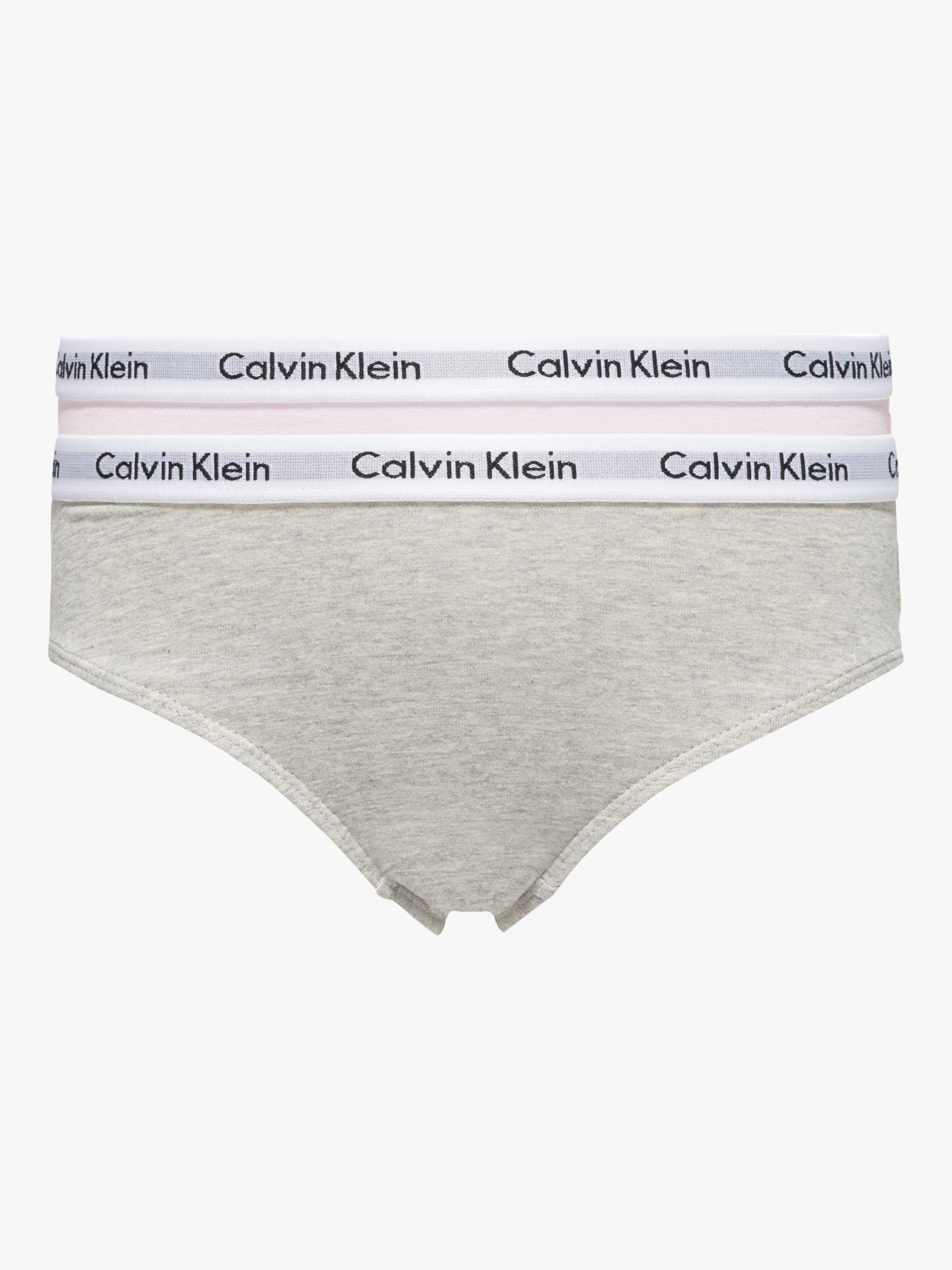 Calvin Klein Kids' Bikini Briefs, Pack of 2, Grey/Pink at John Lewis &  Partners