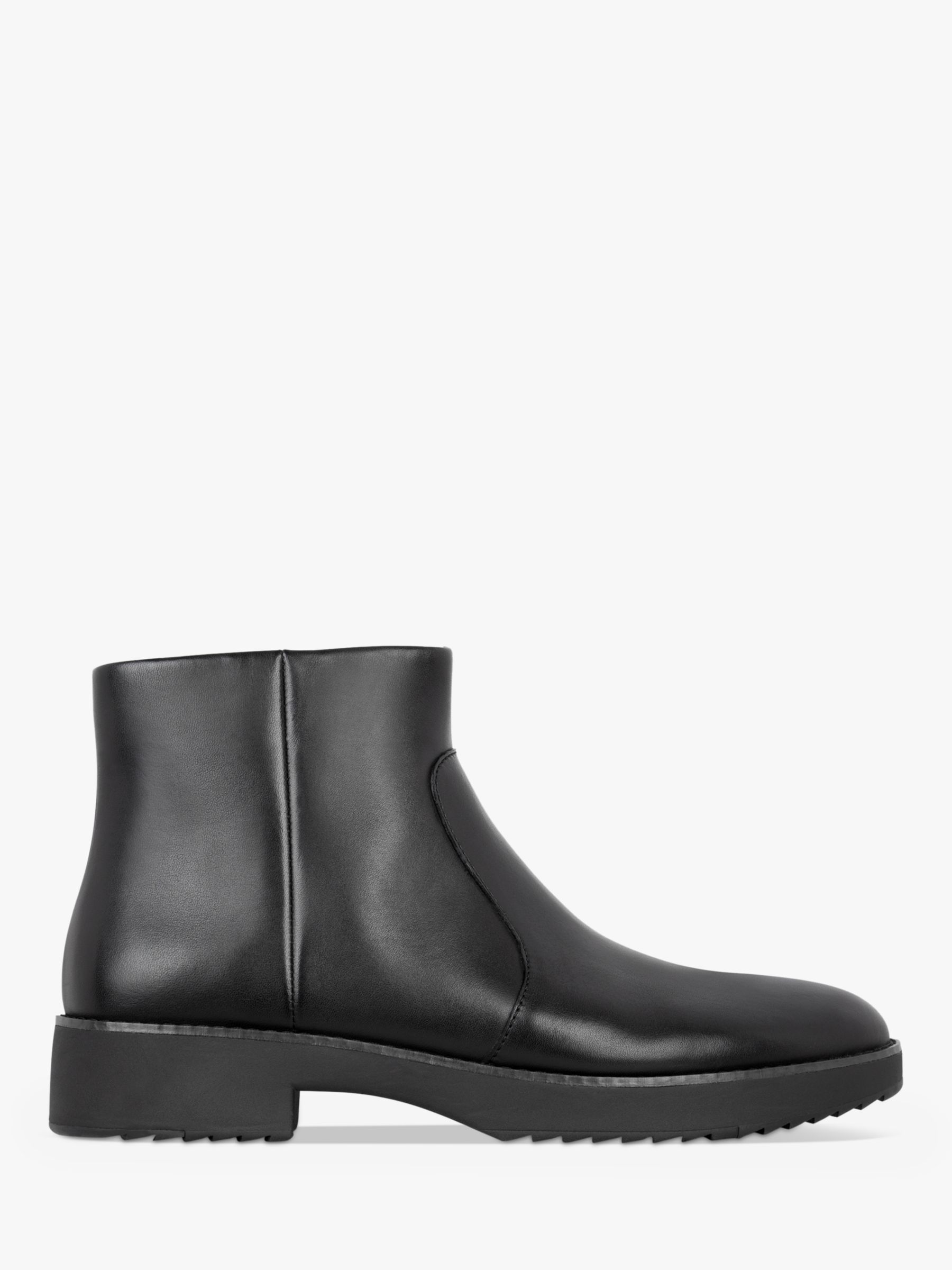 FitFlop Maria Leather Ankle Boots, Black at John Lewis & Partners