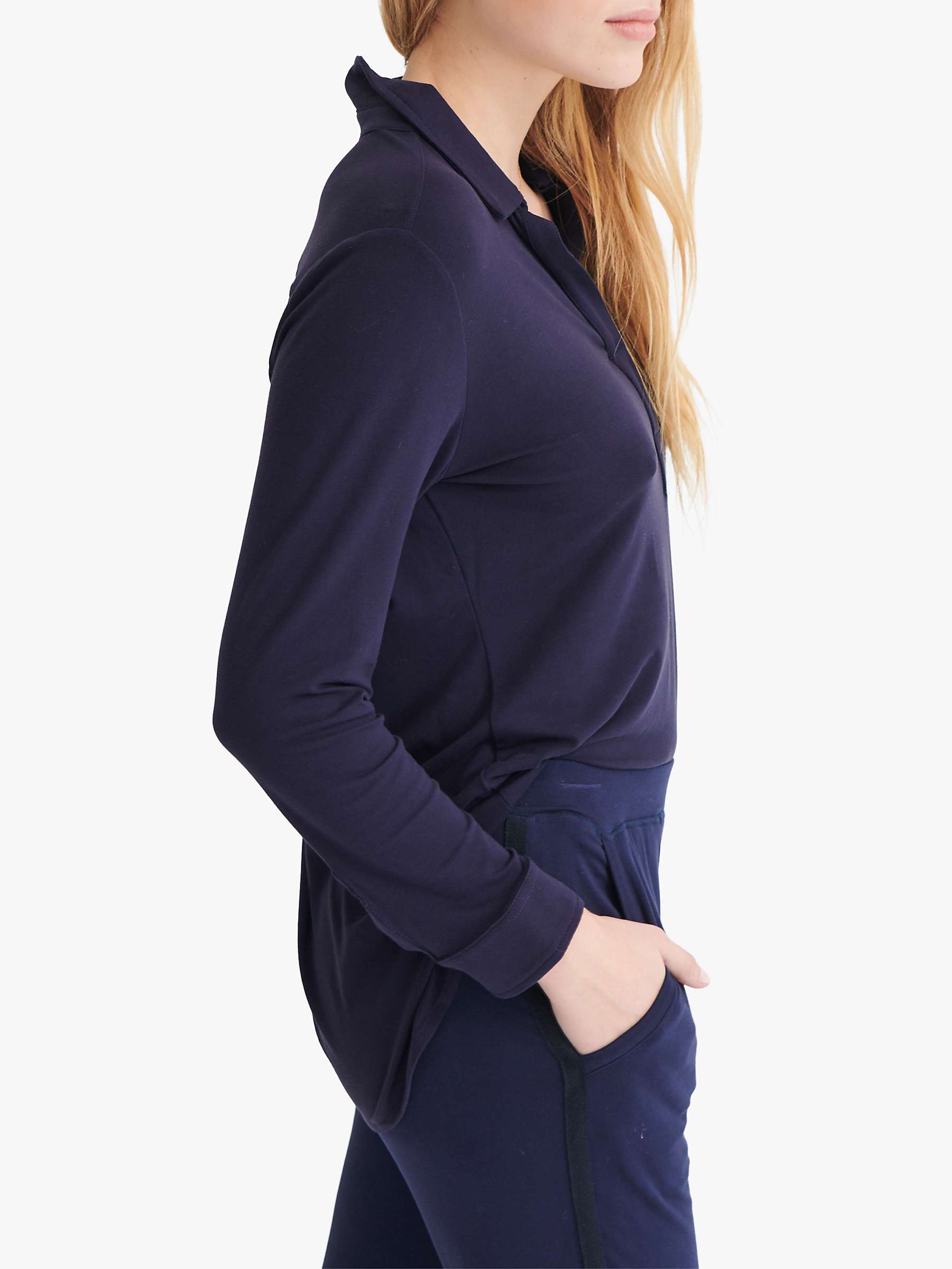 Buy NRBY Evie Jersey Blouse, Navy Online at johnlewis.com