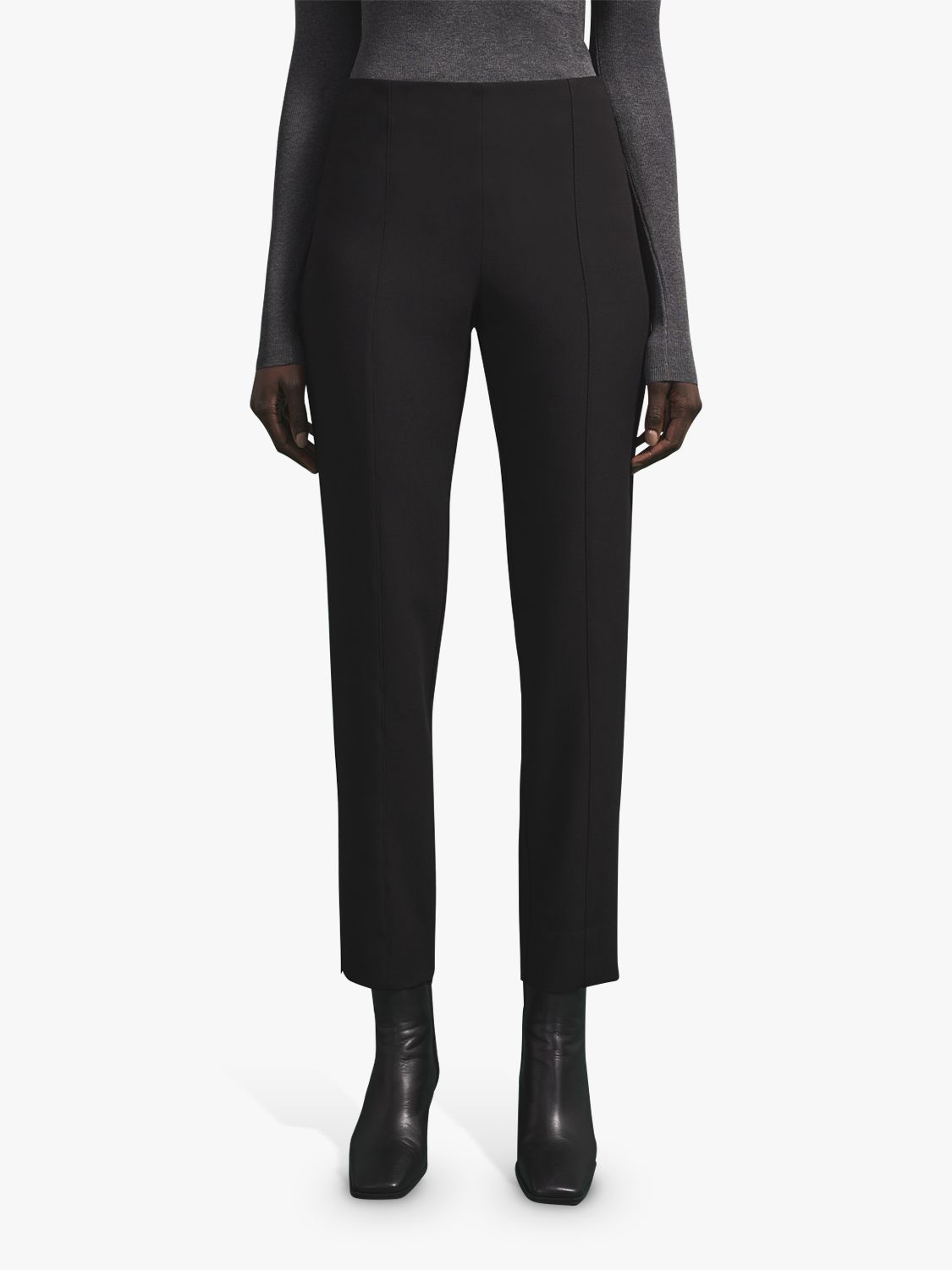 Jigsaw Modern Relaxed Fit Trousers, Black at John Lewis & Partners