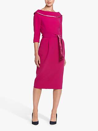 Helen McAlinden Cyclamine Cowl Knee Length Dress, Pink