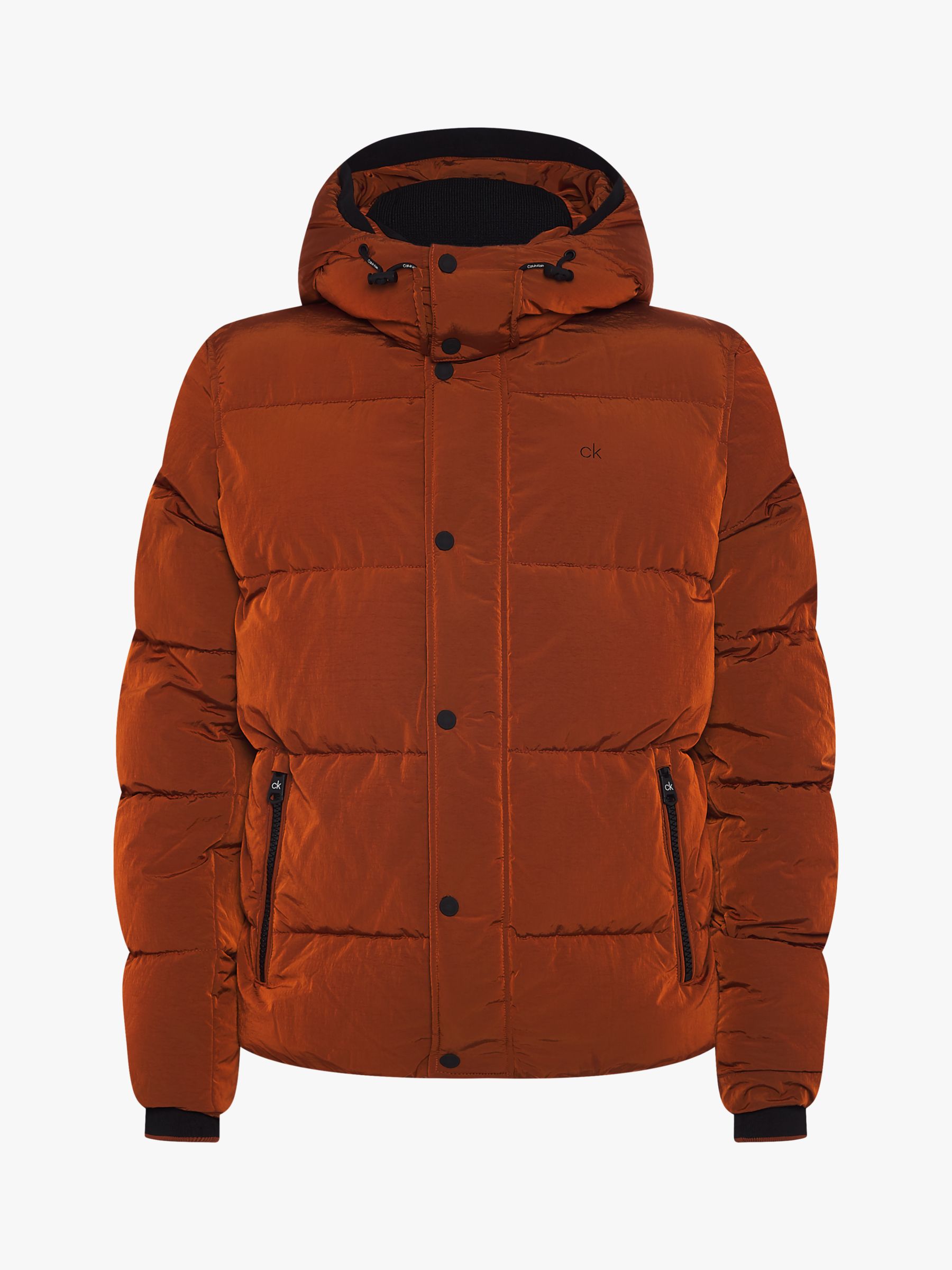 calvin klein hooded quilted jacket