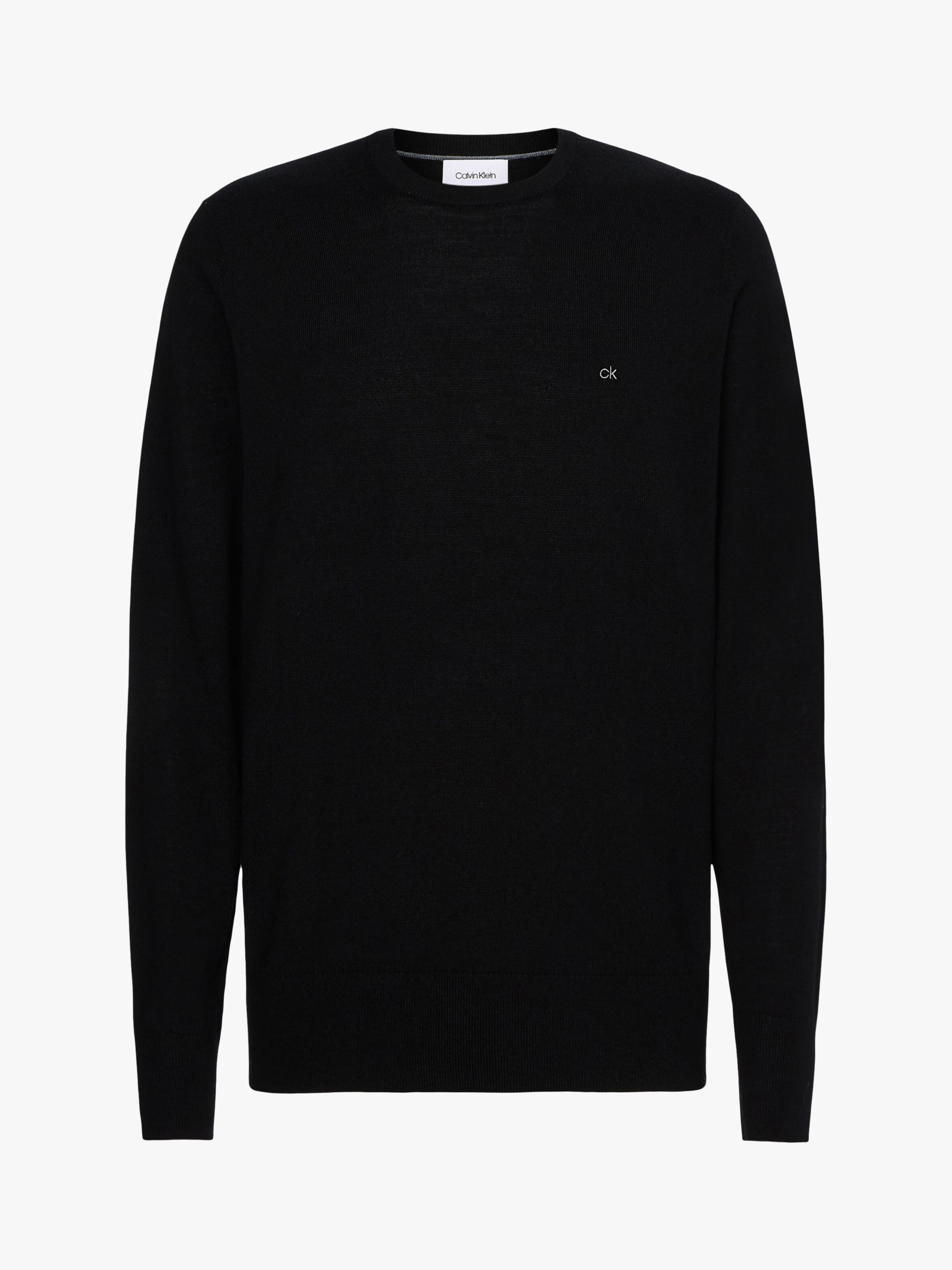 Calvin Klein Superior Wool Crew Neck Jumper, CK Black