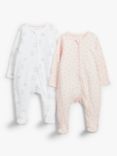 John Lewis & Partners Baby Organic Cotton Koala Sleepsuit, Pack of 2, Multi