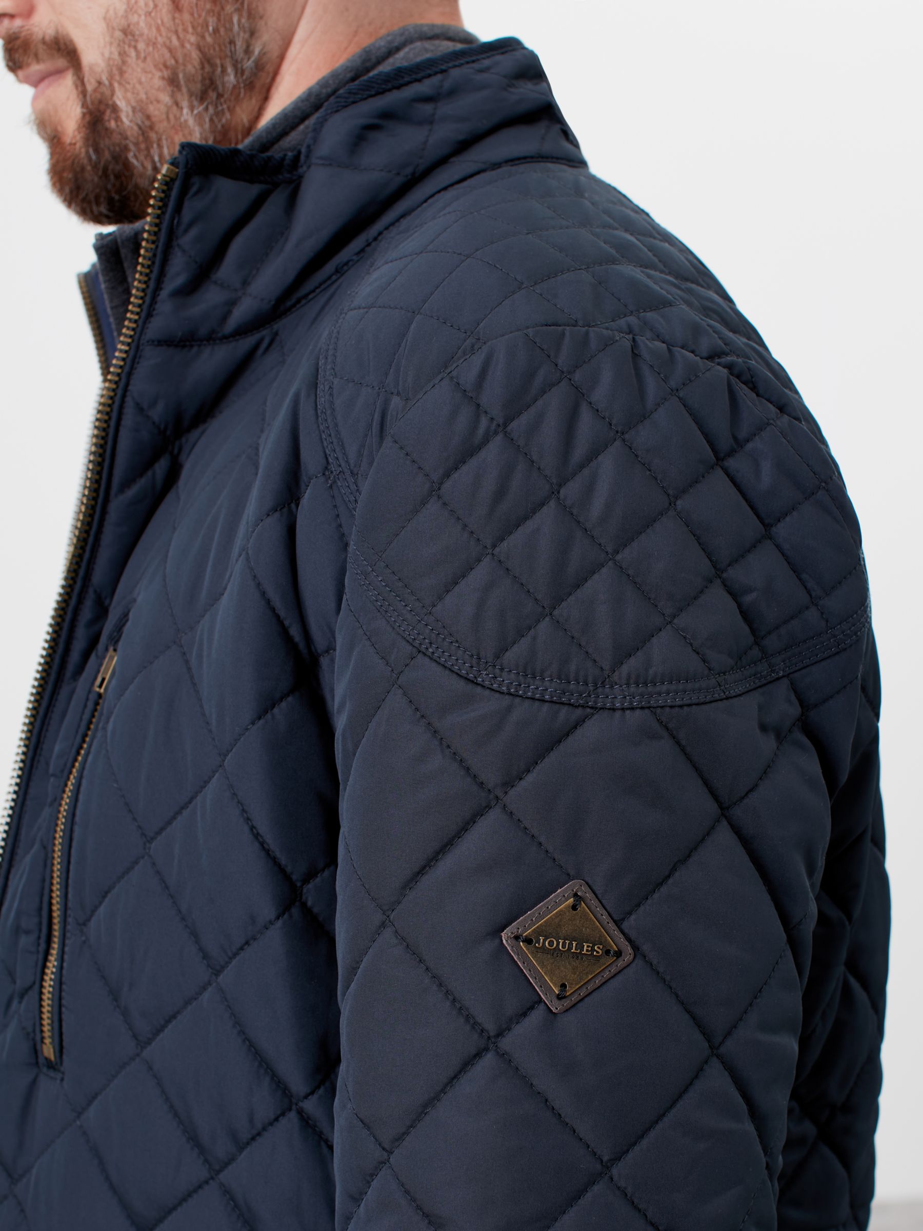 Joules Derwent Quilted Jacket, Marine Navy at John Lewis & Partners