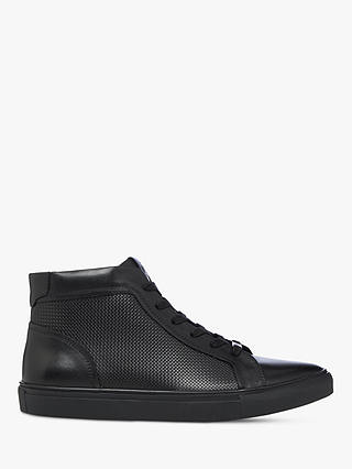 Dune Victorry Leather High Top Trainers, Black