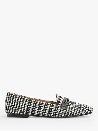 L.K.Bennett Paige Houndstooth Tweed Loafers, White/Black