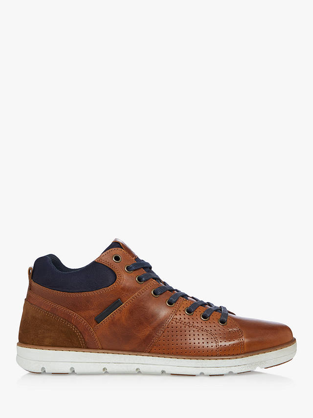 Dune Stakes Leather High Top Trainers, Tan