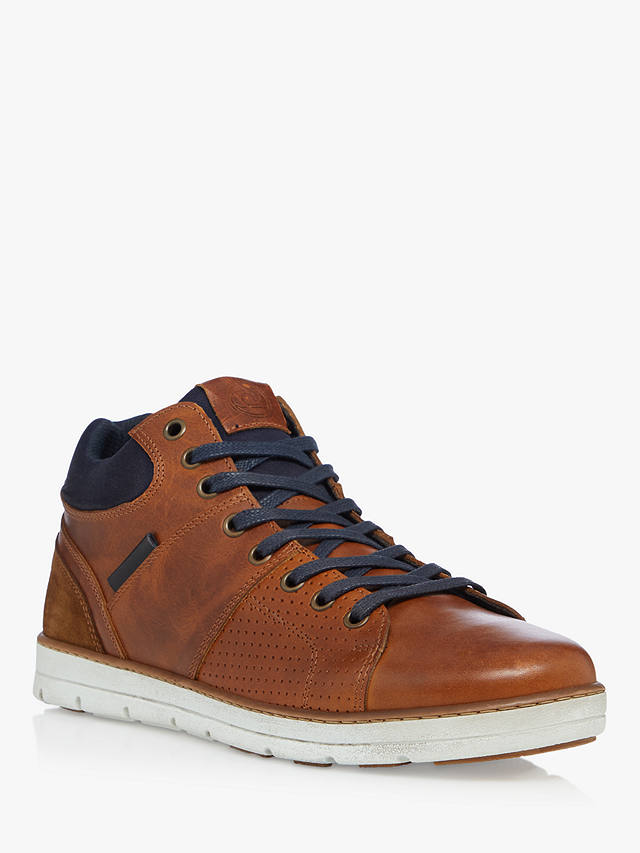 Dune Stakes Leather High Top Trainers, Tan