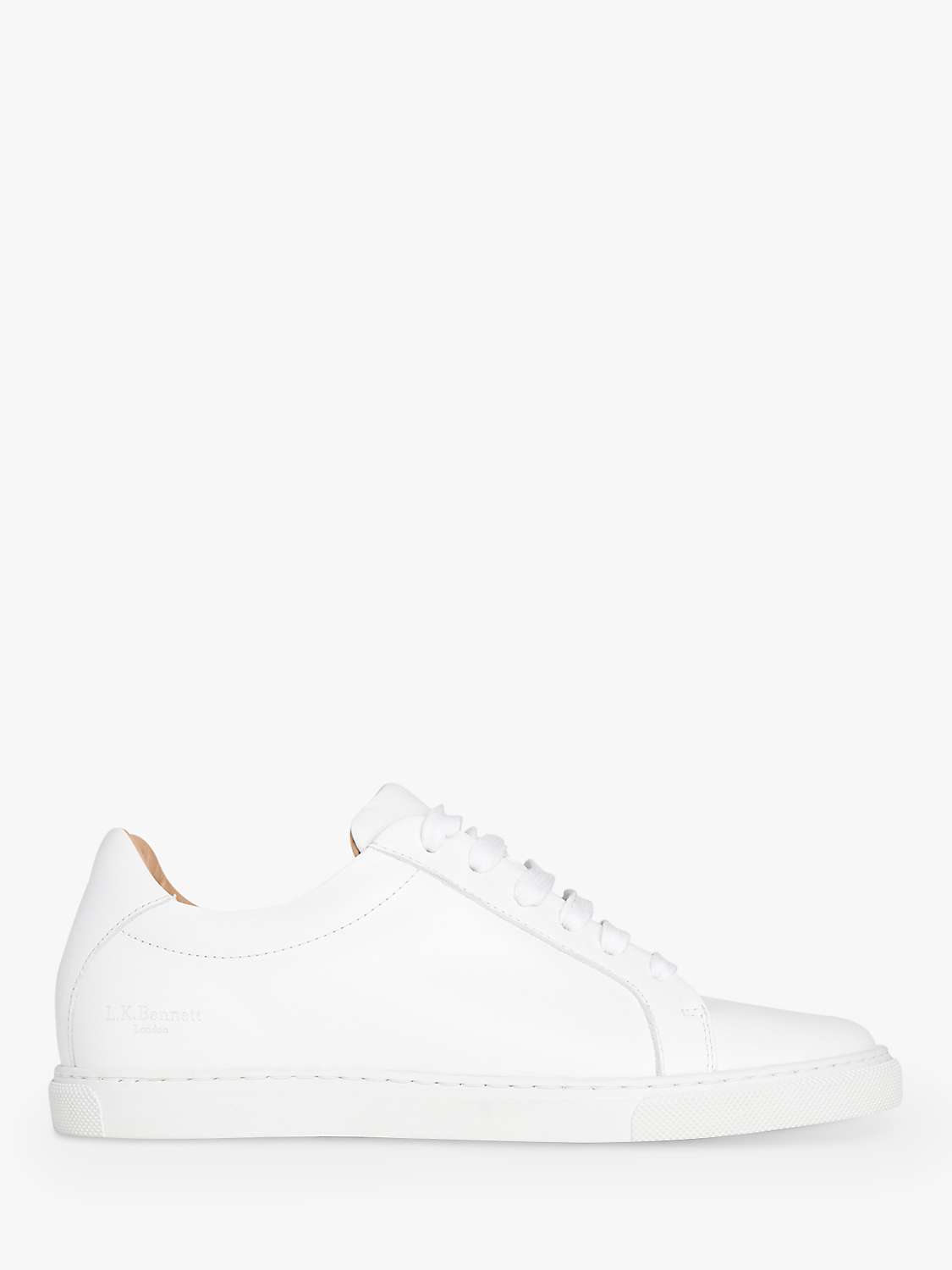 L.K.Bennett Jack Nappa Leather Trainers, White at John Lewis & Partners