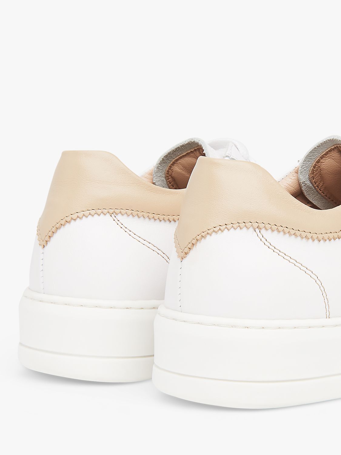 L.K.Bennett Leather Teddy Trainers, White/Beige