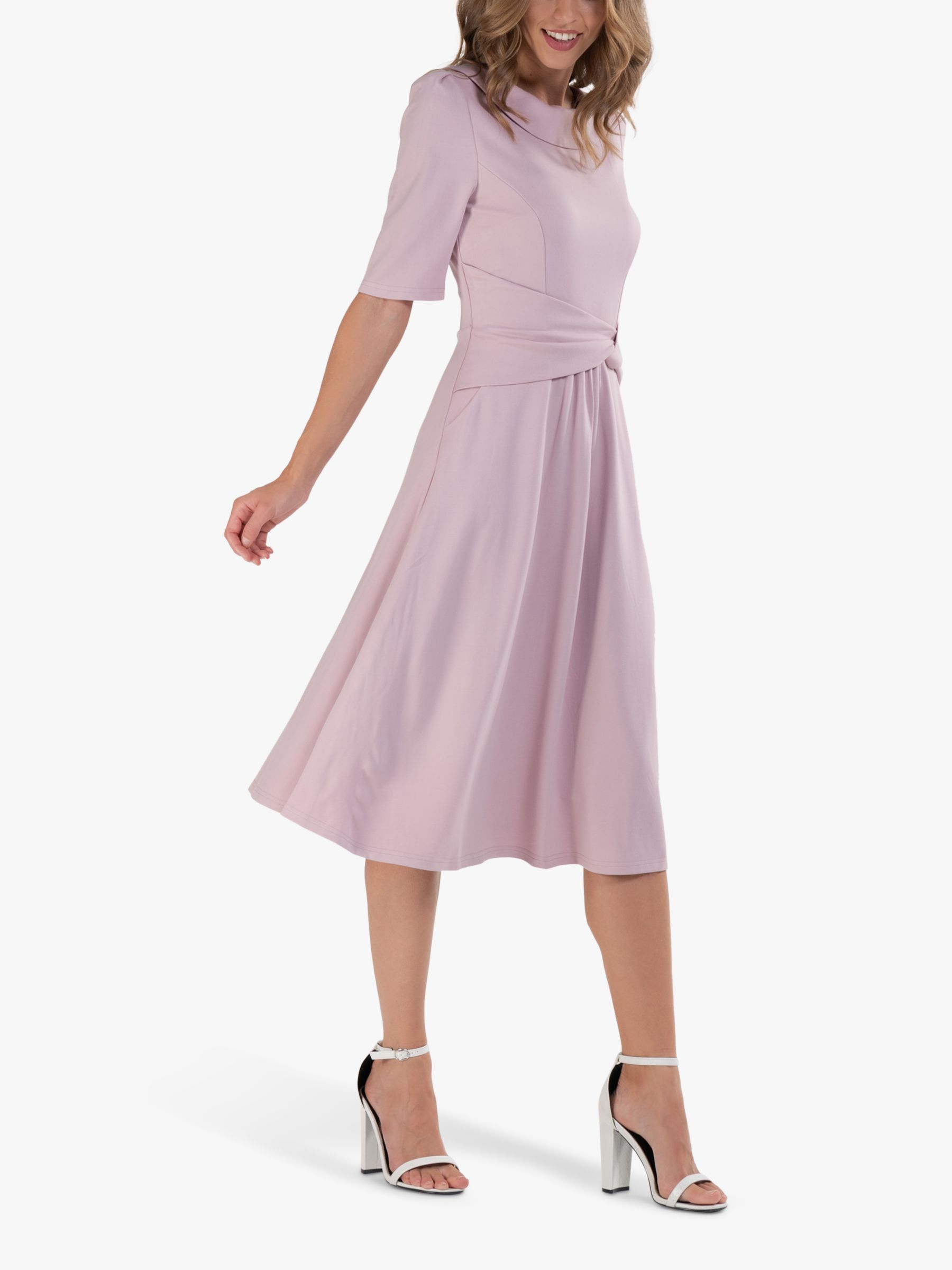 Jolie Moi Fold Over Fit and Flare Midi Dress, Heather at John Lewis ...