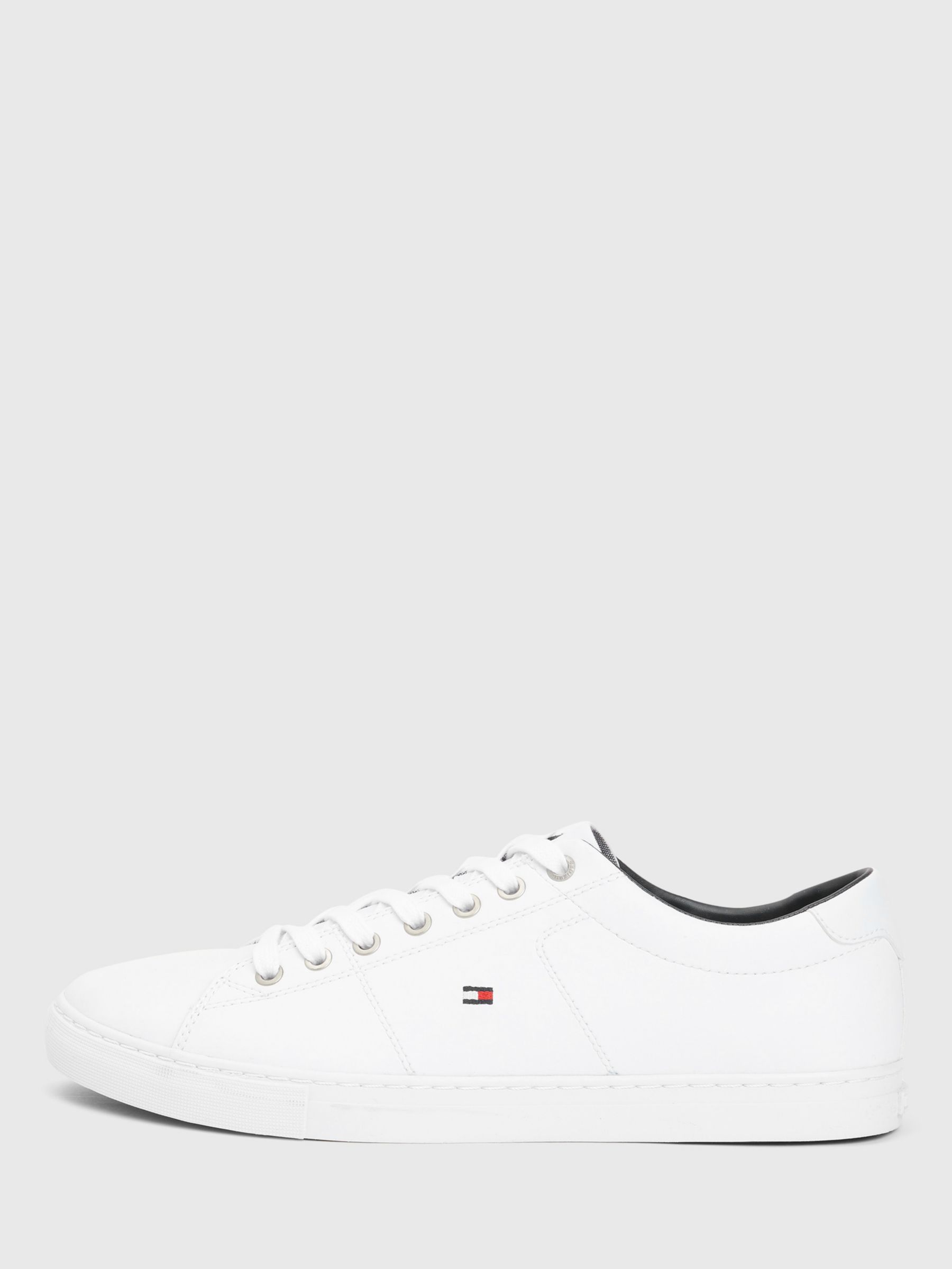 Buy Tommy Hilfiger Essential Leather Lace-Up Trainers, White Online at johnlewis.com