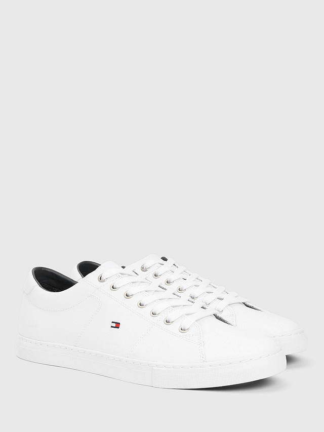 Tommy Hilfiger Essential Leather Lace-Up Trainers, White