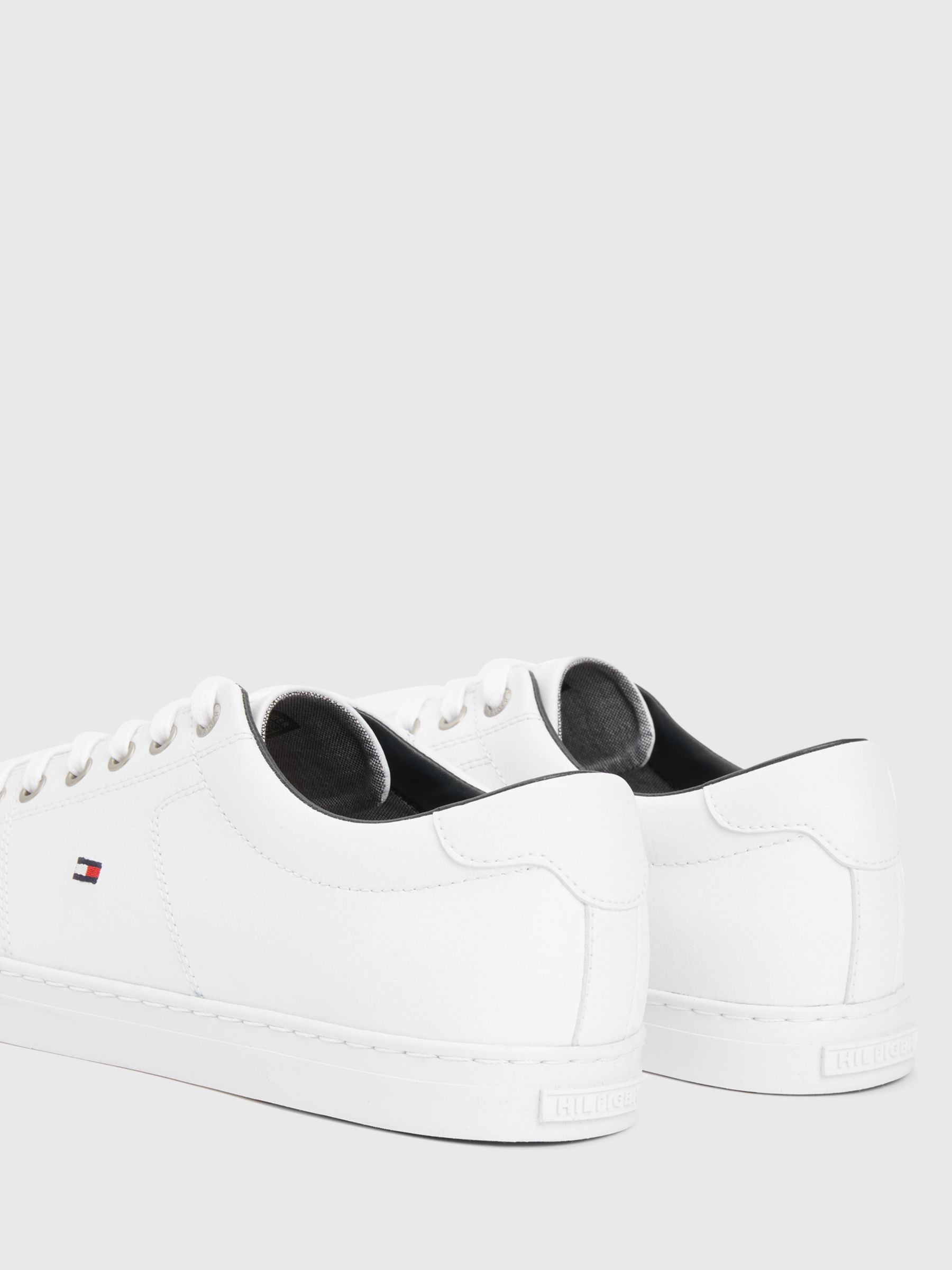Tommy Hilfiger Essential Leather Lace-Up Trainers, White, White, 6