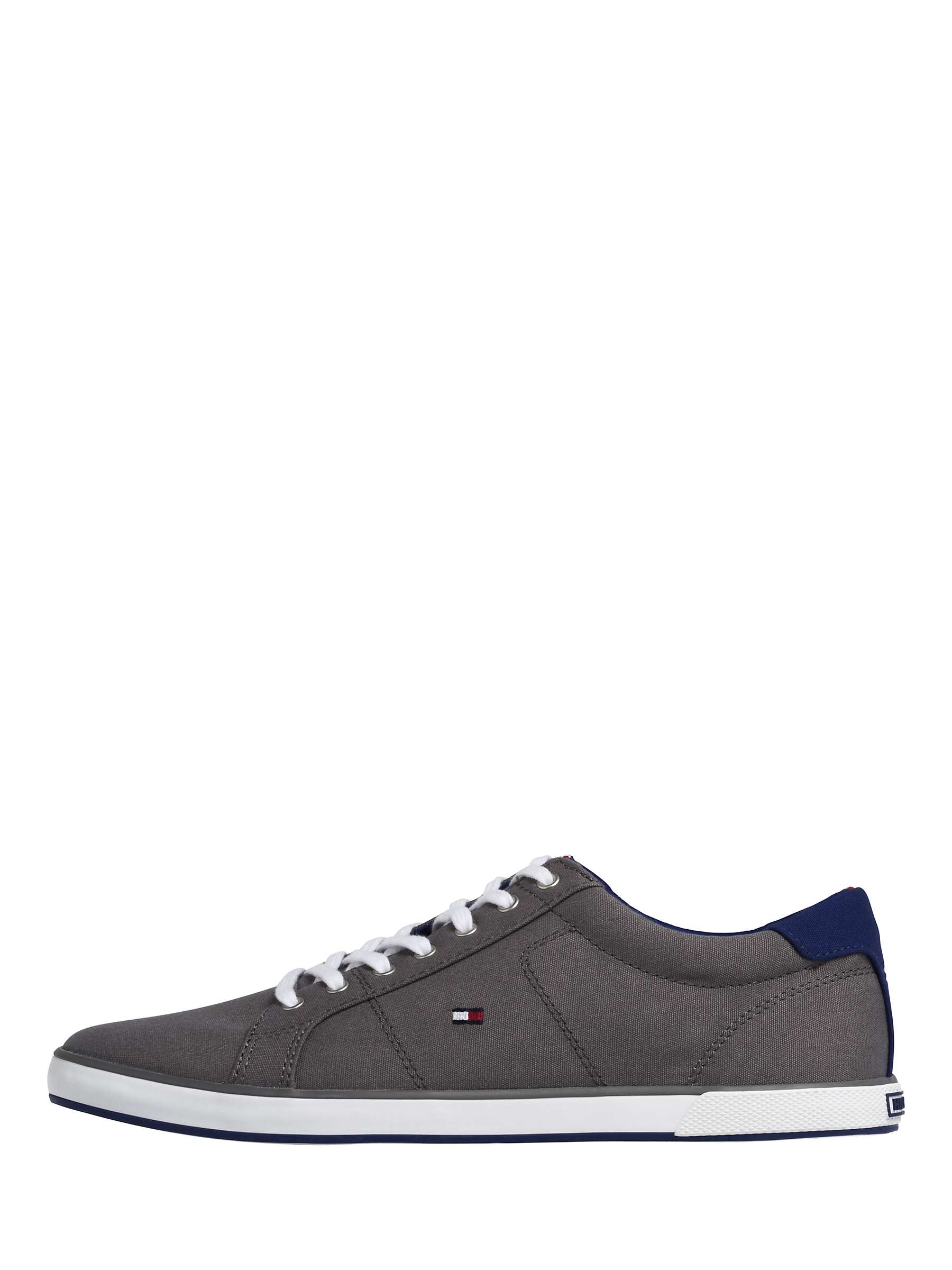 Tommy Hilfiger Canvas Lace-Up Trainers, Steel Grey at John Lewis & Partners