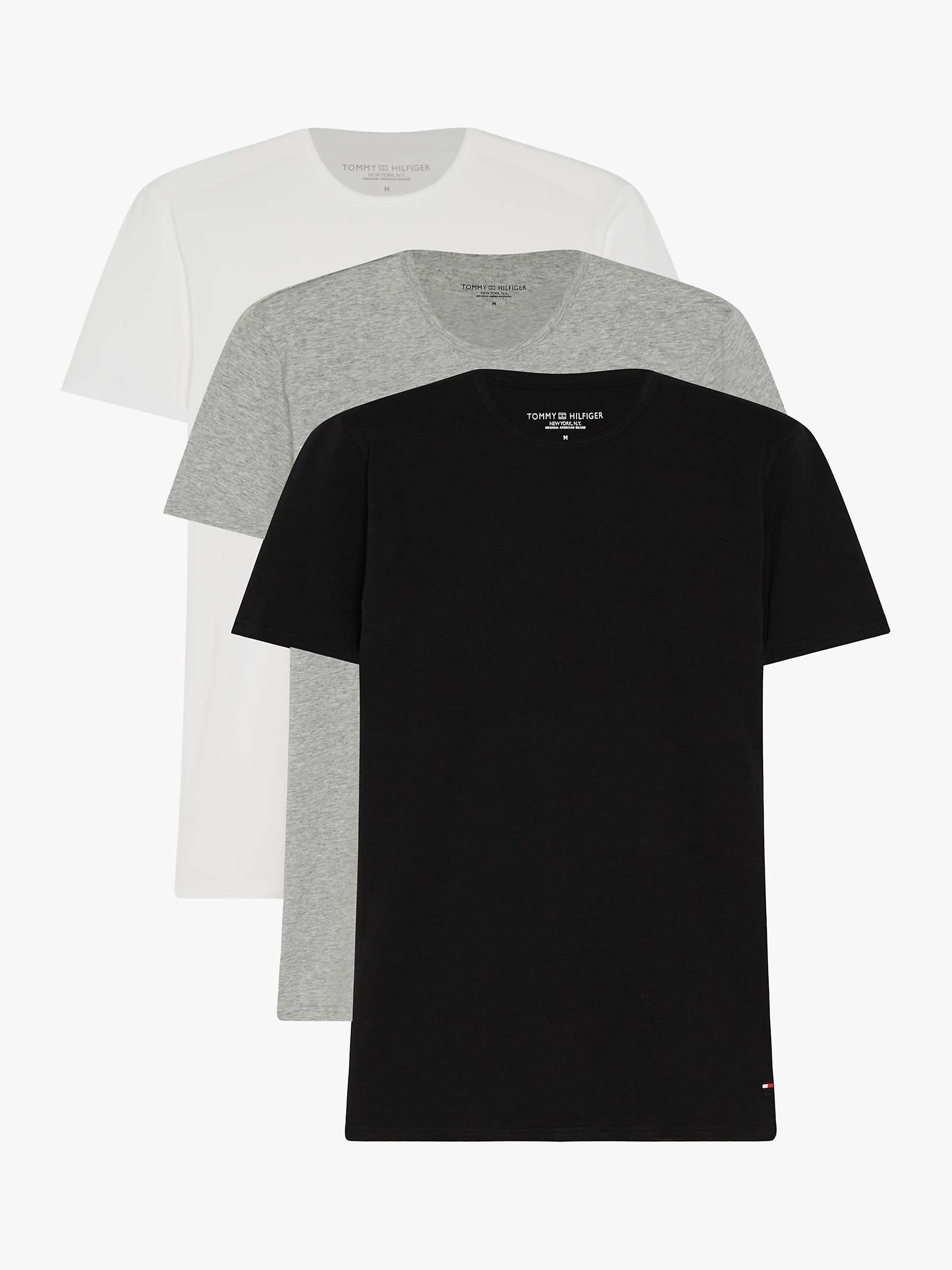 Buy Tommy Hilfiger Cotton Lounge T-Shirt, Pack of 3, Black/Grey/White Online at johnlewis.com
