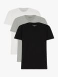 Tommy Hilfiger Cotton Lounge T-Shirt, Pack of 3, Black/Grey/White