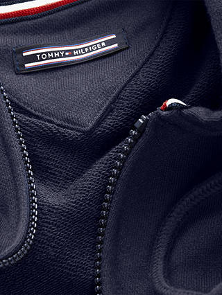 Tommy Jeans Zip Through Fleece Hoodie, Navy Blazer at John Lewis & Partners
