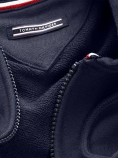 Tommy Jeans Zip Through Fleece Hoodie, Navy Blazer, S