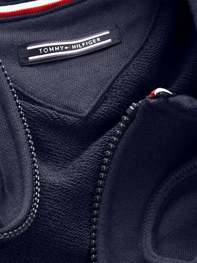 Tommy Jeans Zip Through Fleece Hoodie, Navy Blazer at John Lewis & Partners