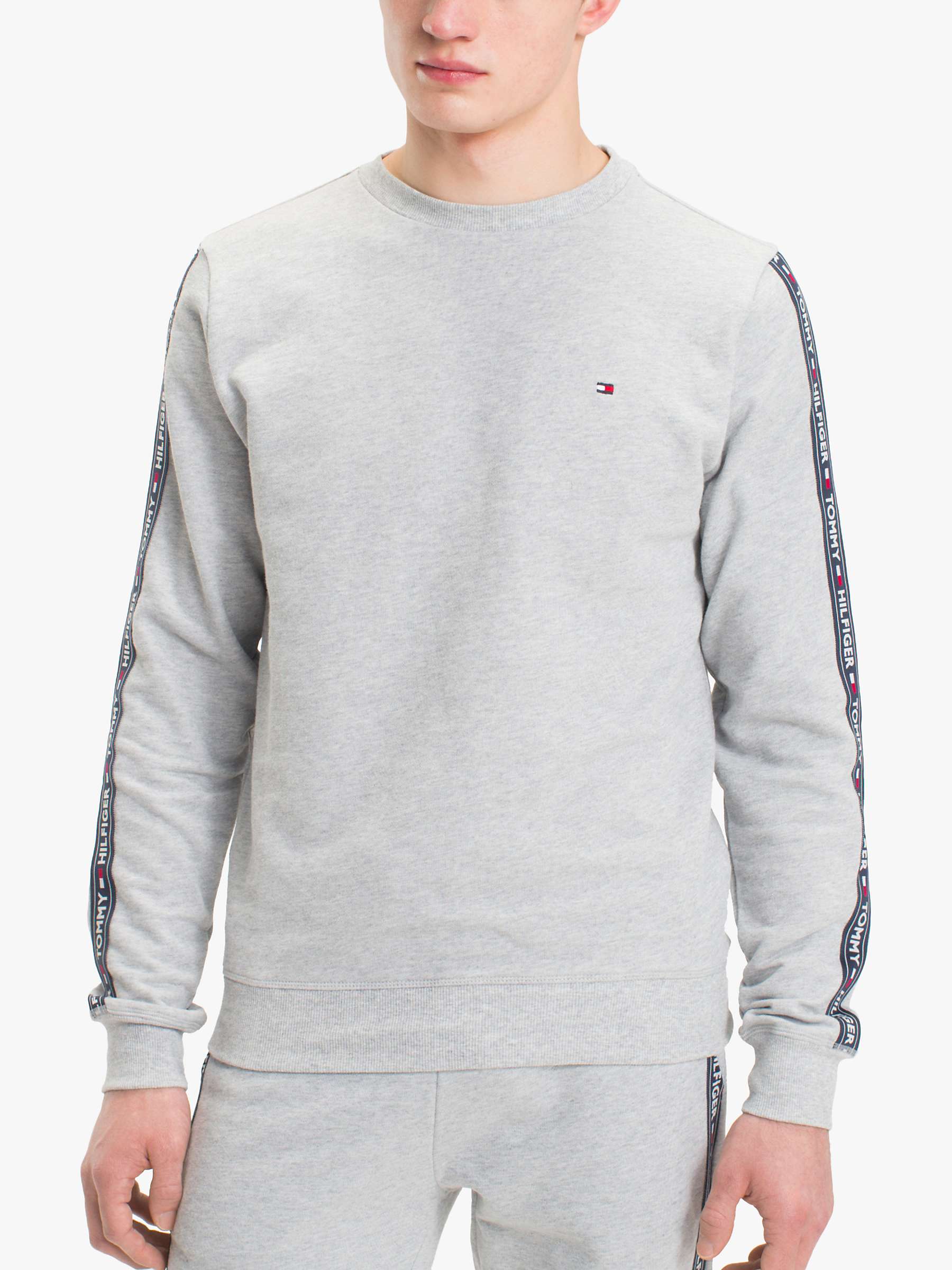 Buy Tommy Hilfiger Logo Tape Sweatshirt, Grey Heather Online at johnlewis.com