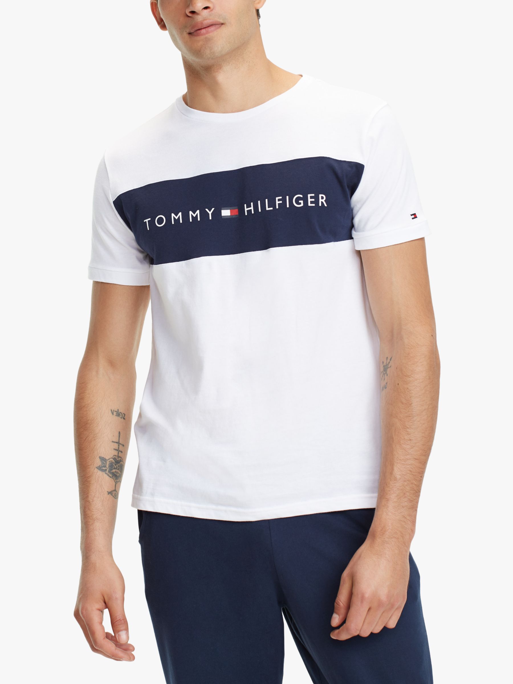 Tommy Hilfiger Logo Lounge T-Shirt, White at John Lewis & Partners