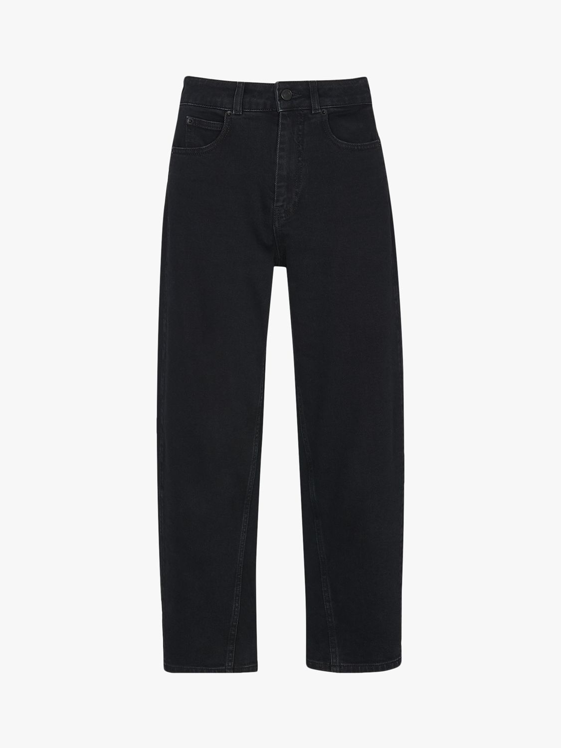 Whistles Organic Ankle Grazer Jeans, Black at John Lewis & Partners