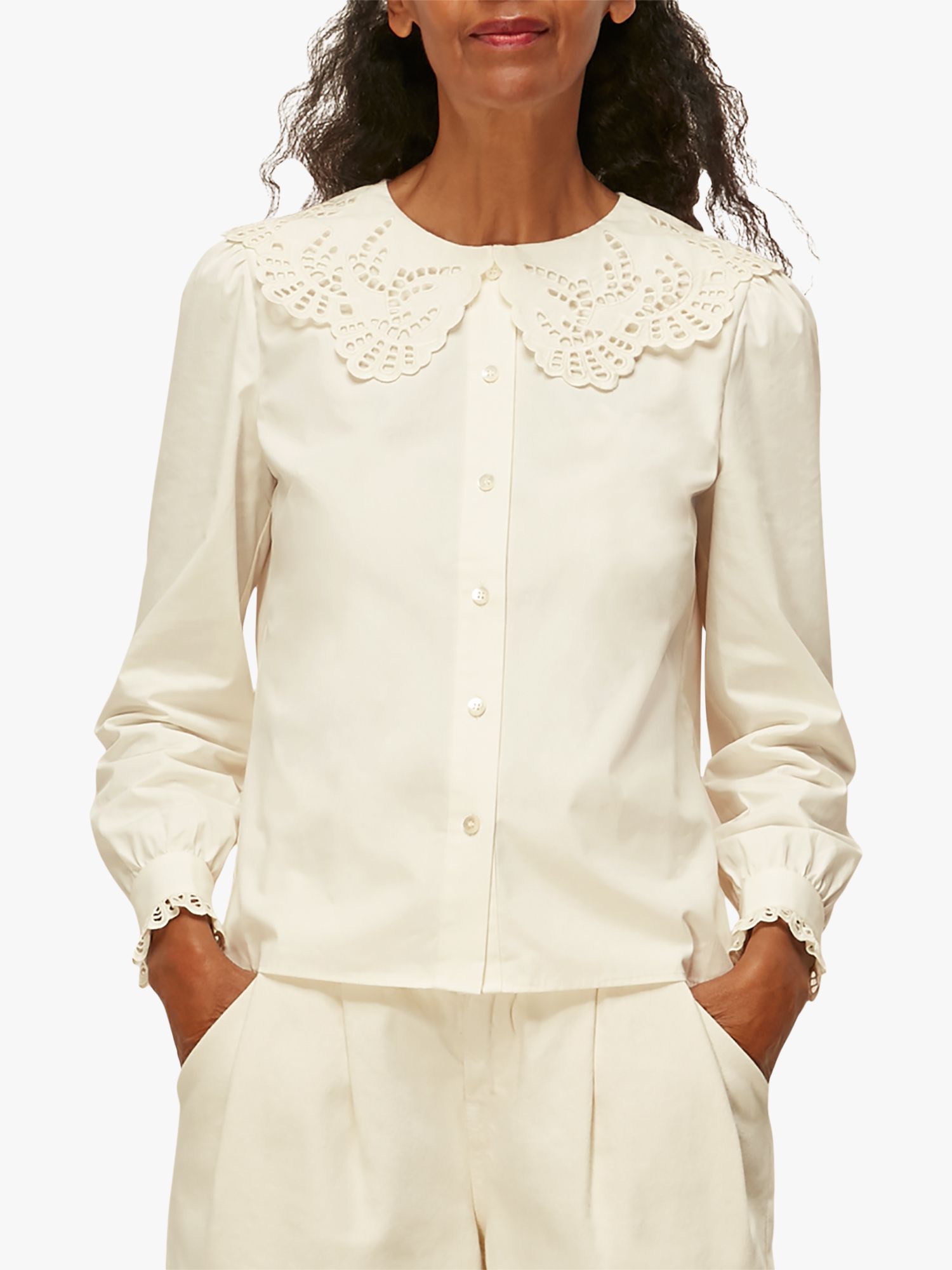 Fashion Tops Lace Tops The Limited Lace Top natural white simple style 