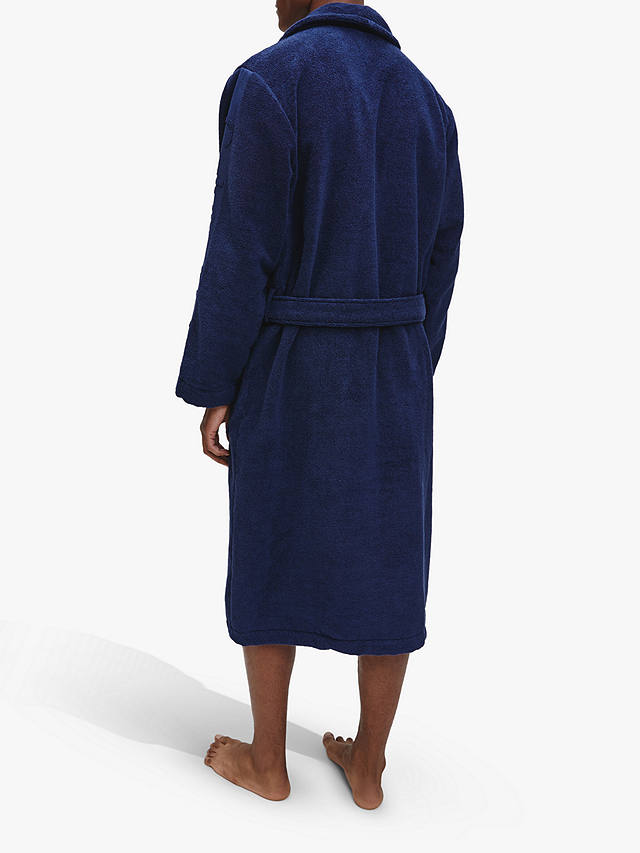 Calvin Klein Cotton Wrap Dressing Gown, Blue Shadow