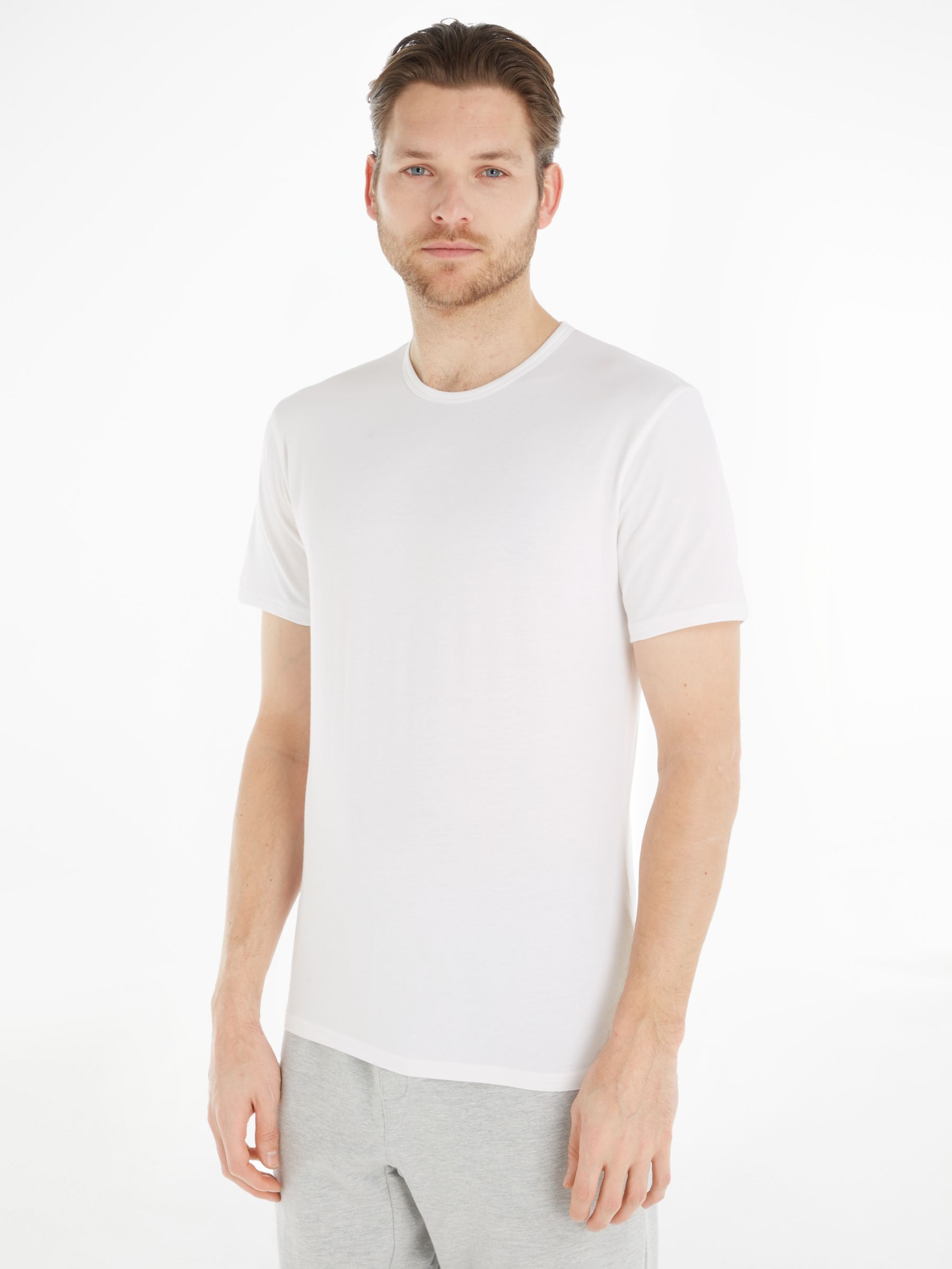 Calvin Klein Modern Cotton Stretch Lounge T-Shirt, Pack of 2, White at ...