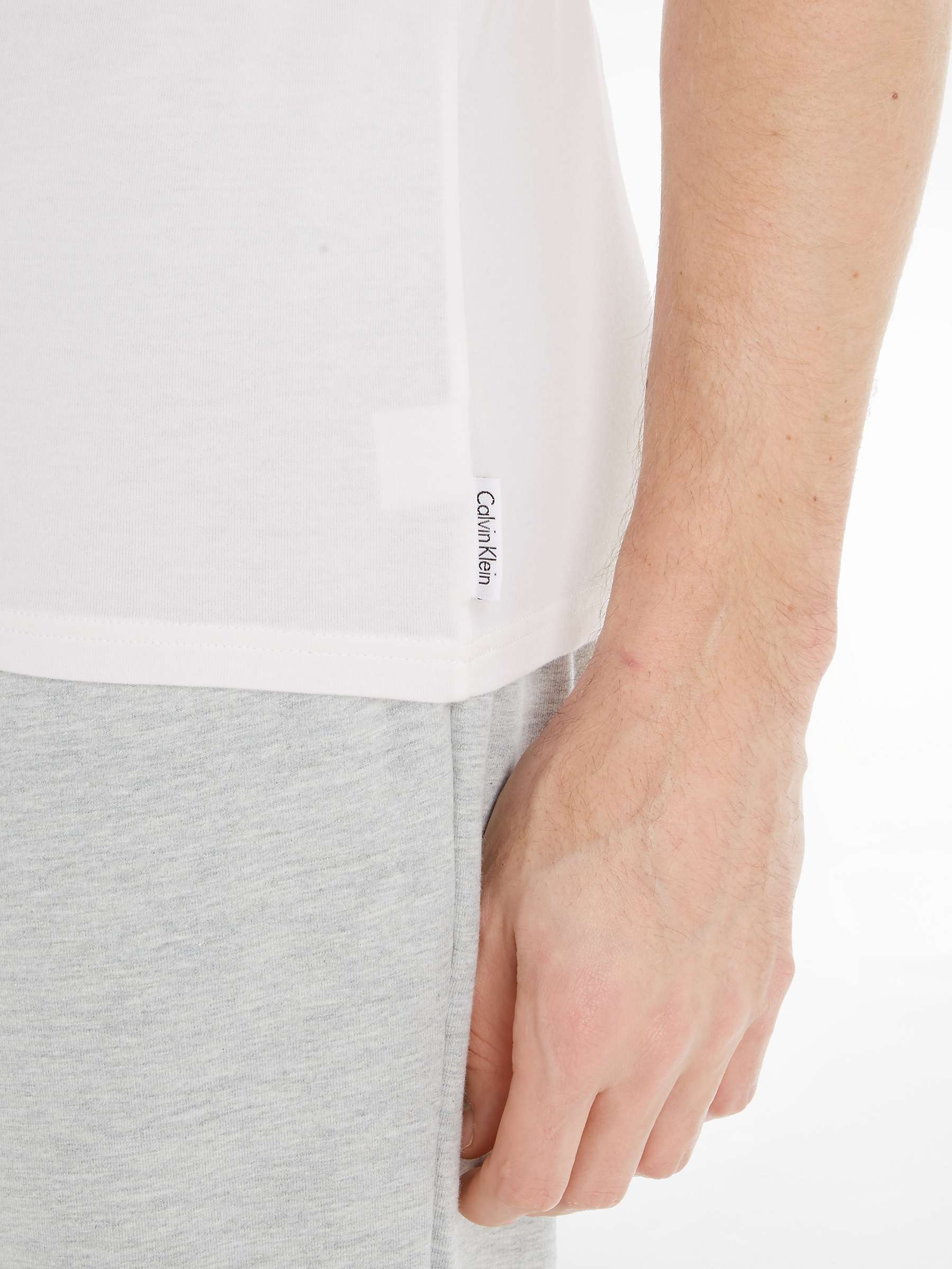Buy Calvin Klein Modern Cotton Stretch Lounge T-Shirt, Pack of 2, White Online at johnlewis.com