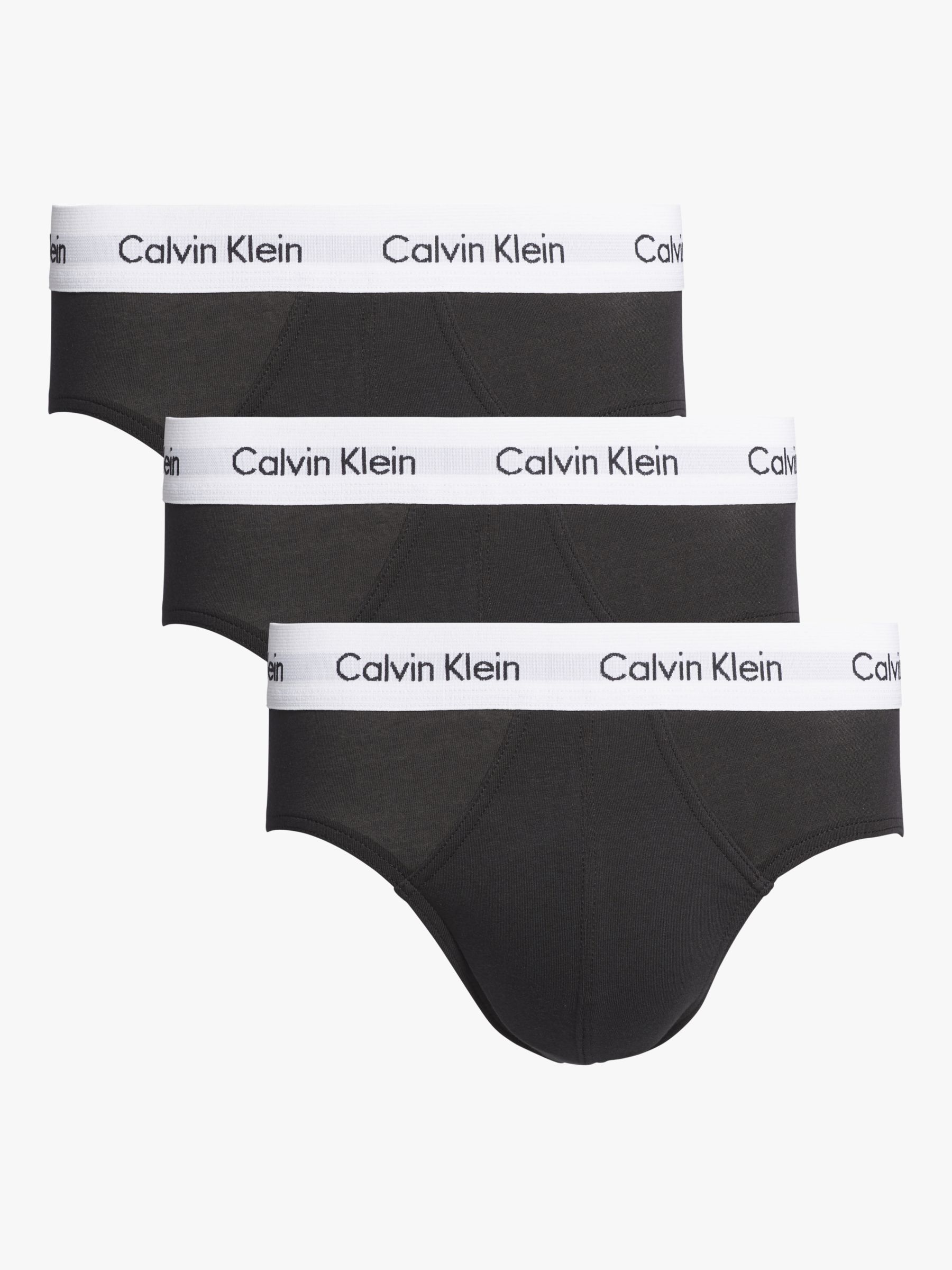 Calvin Klein Underwear Cotton Briefs, Pack of 3, Black at John Lewis &  Partners