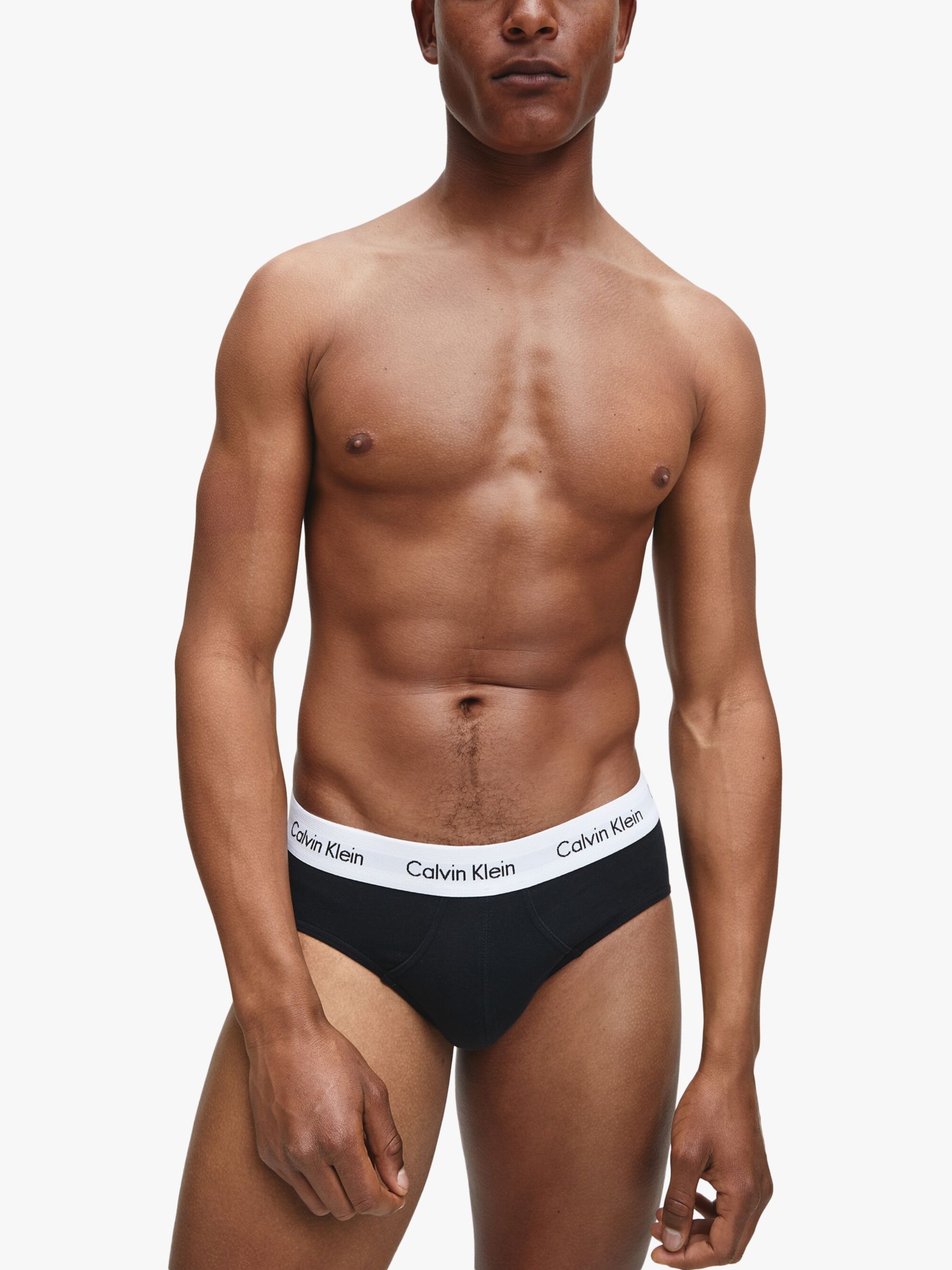 Calvin Klein Underwear Cotton Briefs, Pack of 3, Black at John Lewis &  Partners