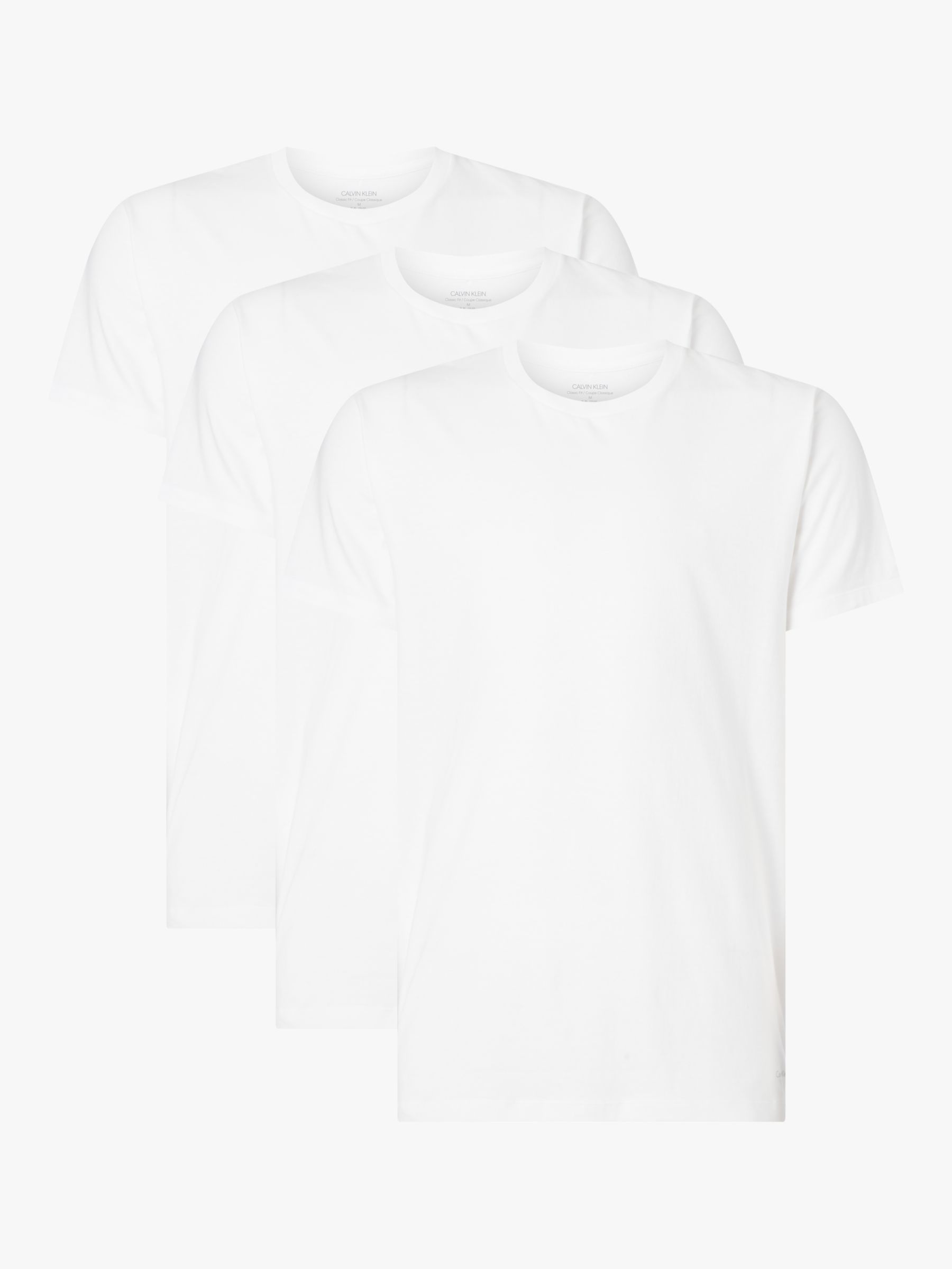 Calvin Klein Pure Cotton Plain Lounge Top, Set of 3, White, S