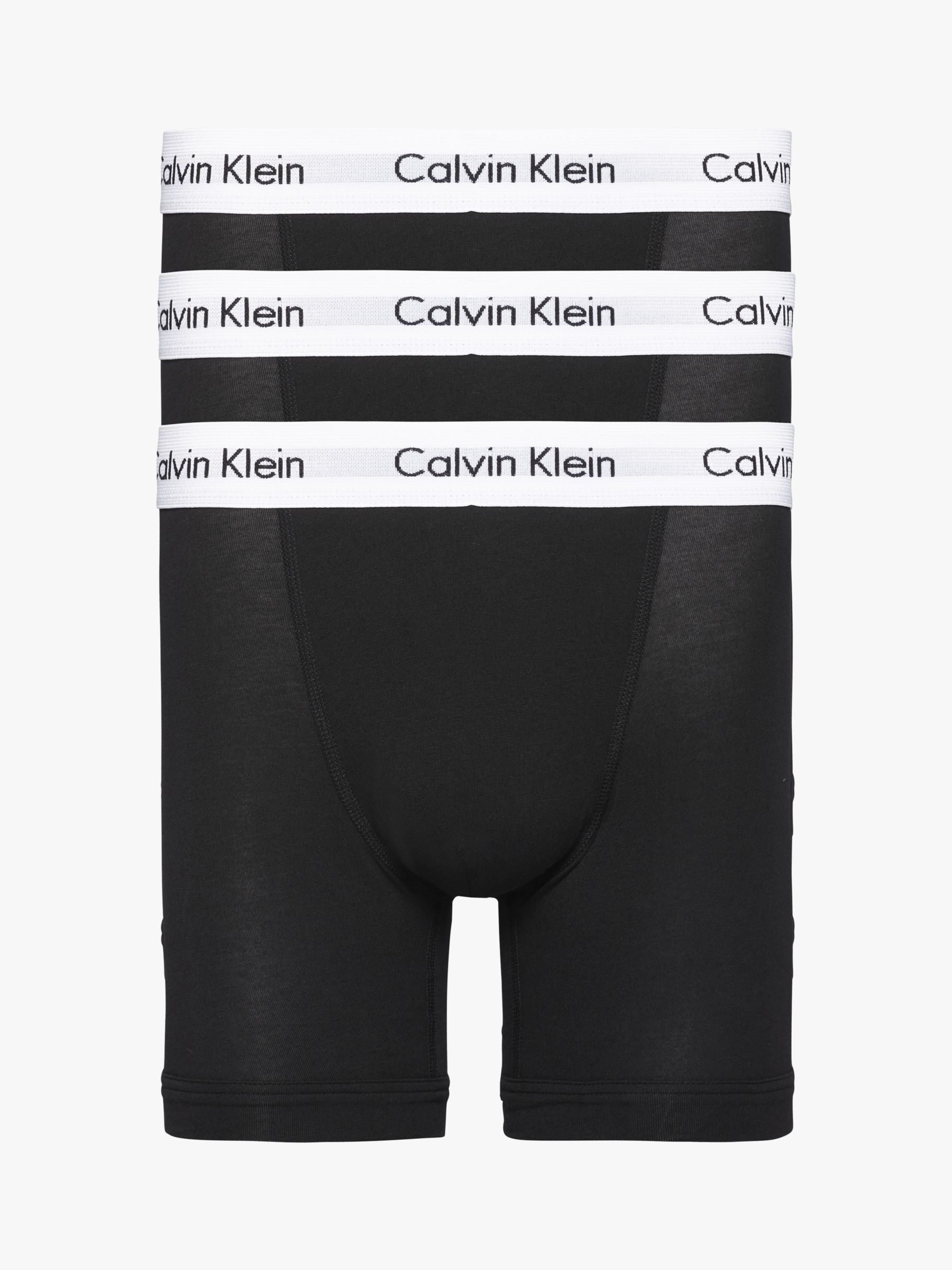 Calvin Klein Cotton Stretch Boxer Brief, Pack of 3, Black at John Lewis ...