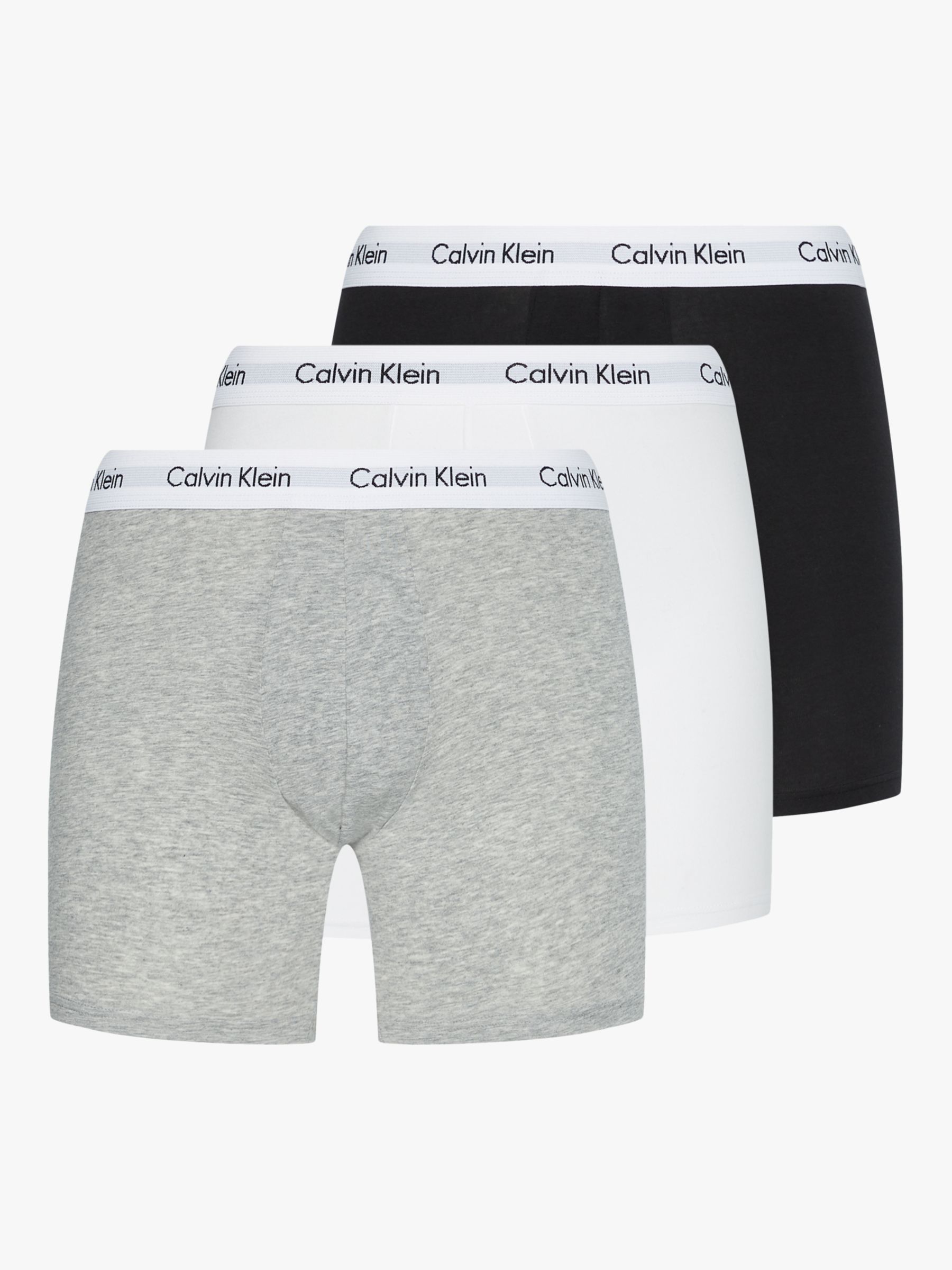 Calvin Klein Cotton Stretch Boxer Brief, Pack of 3, Black/White/Grey