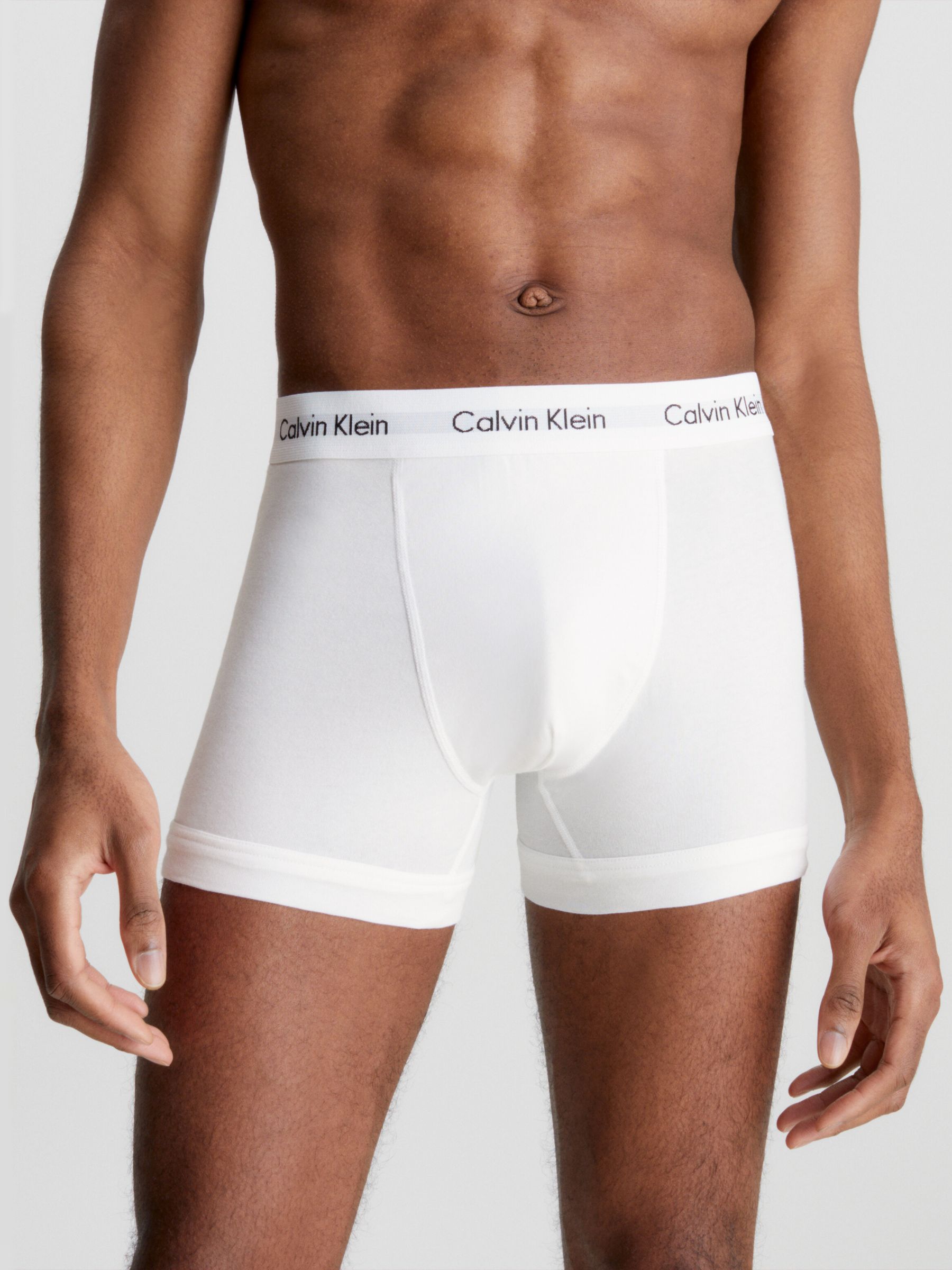 Calvin Klein Regular Cotton Stretch Trunks, Pack of 3, White, XS