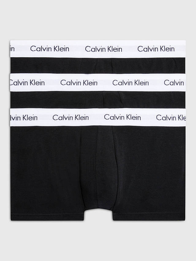 Calvin Klein Low Rise Cotton Stretch Trunks, Pack of 3, Black