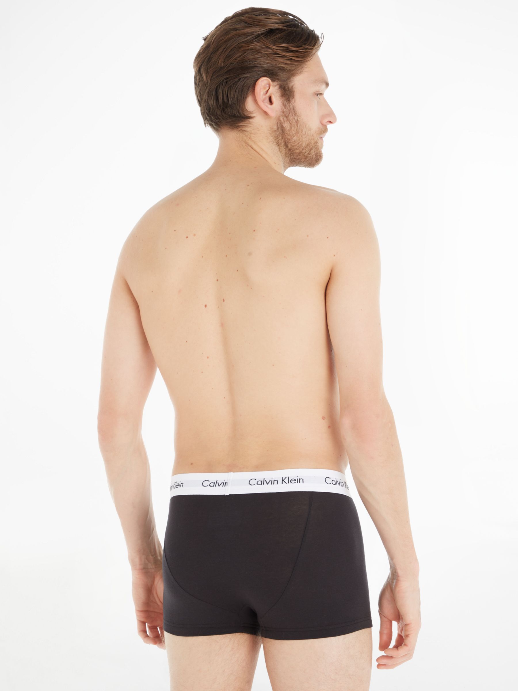 Calvin Klein Low Rise Cotton Stretch Trunks, Pack of 3, Black/White/Grey  Heather at John Lewis & Partners