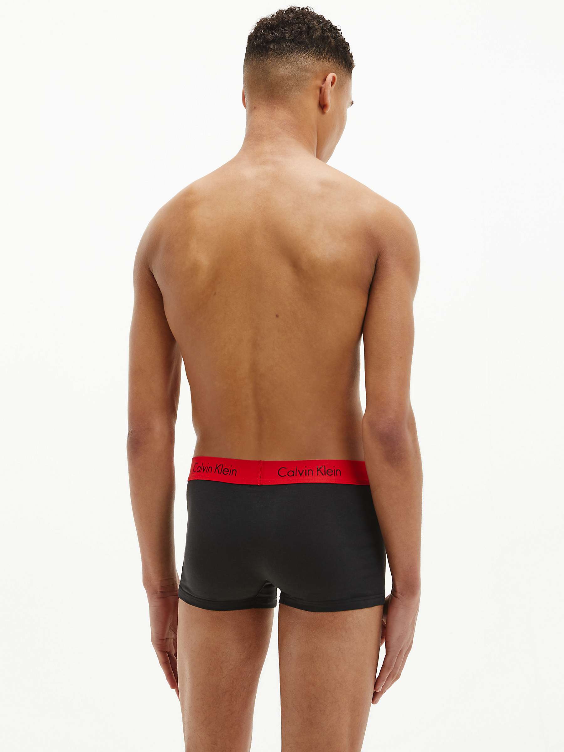 Buy Calvin Klein Cotton Stretch Trunks, Pack of 2, Black/Red Online at johnlewis.com