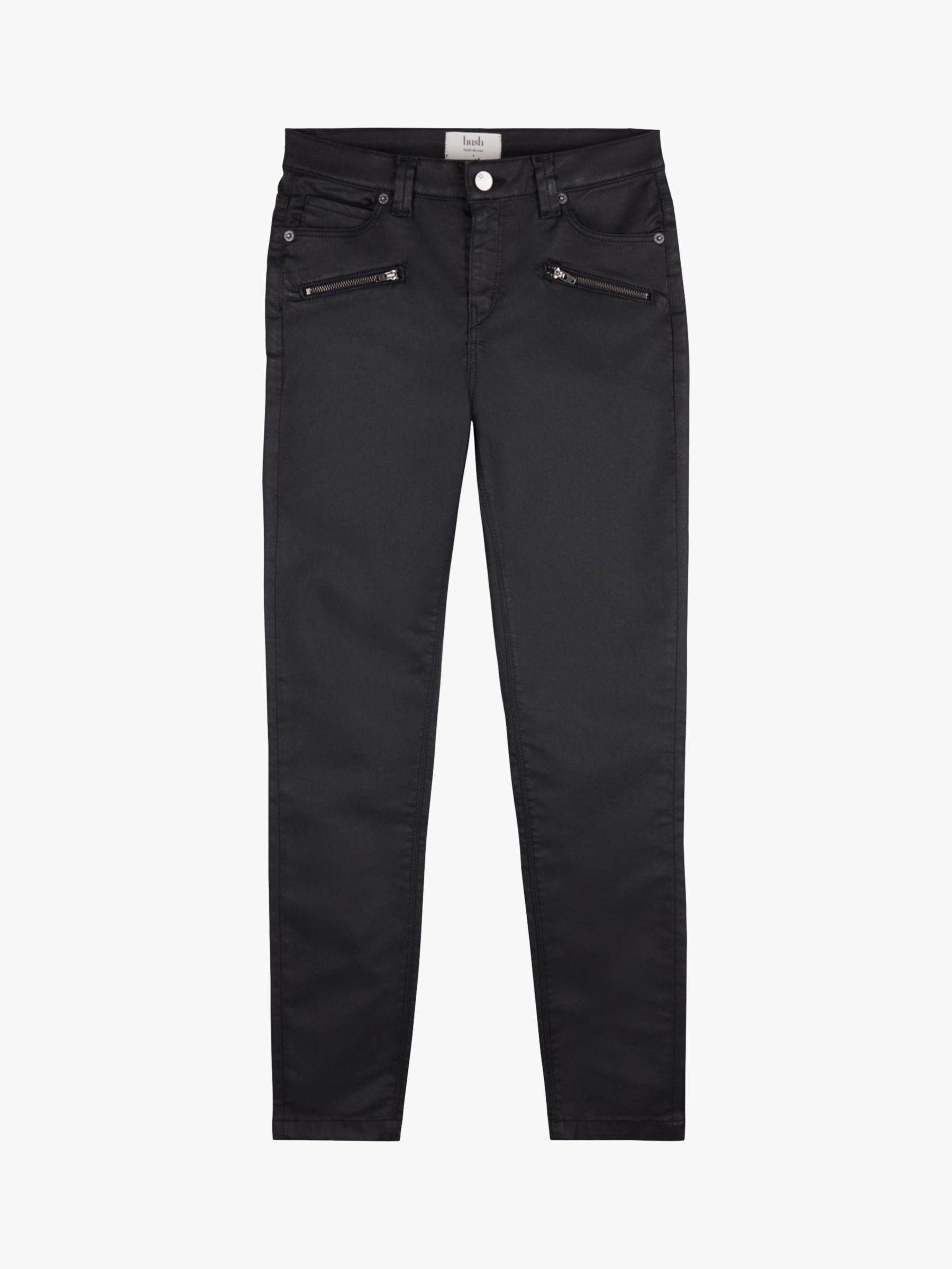hush Coated Skinny Jeans, Black at John Lewis & Partners