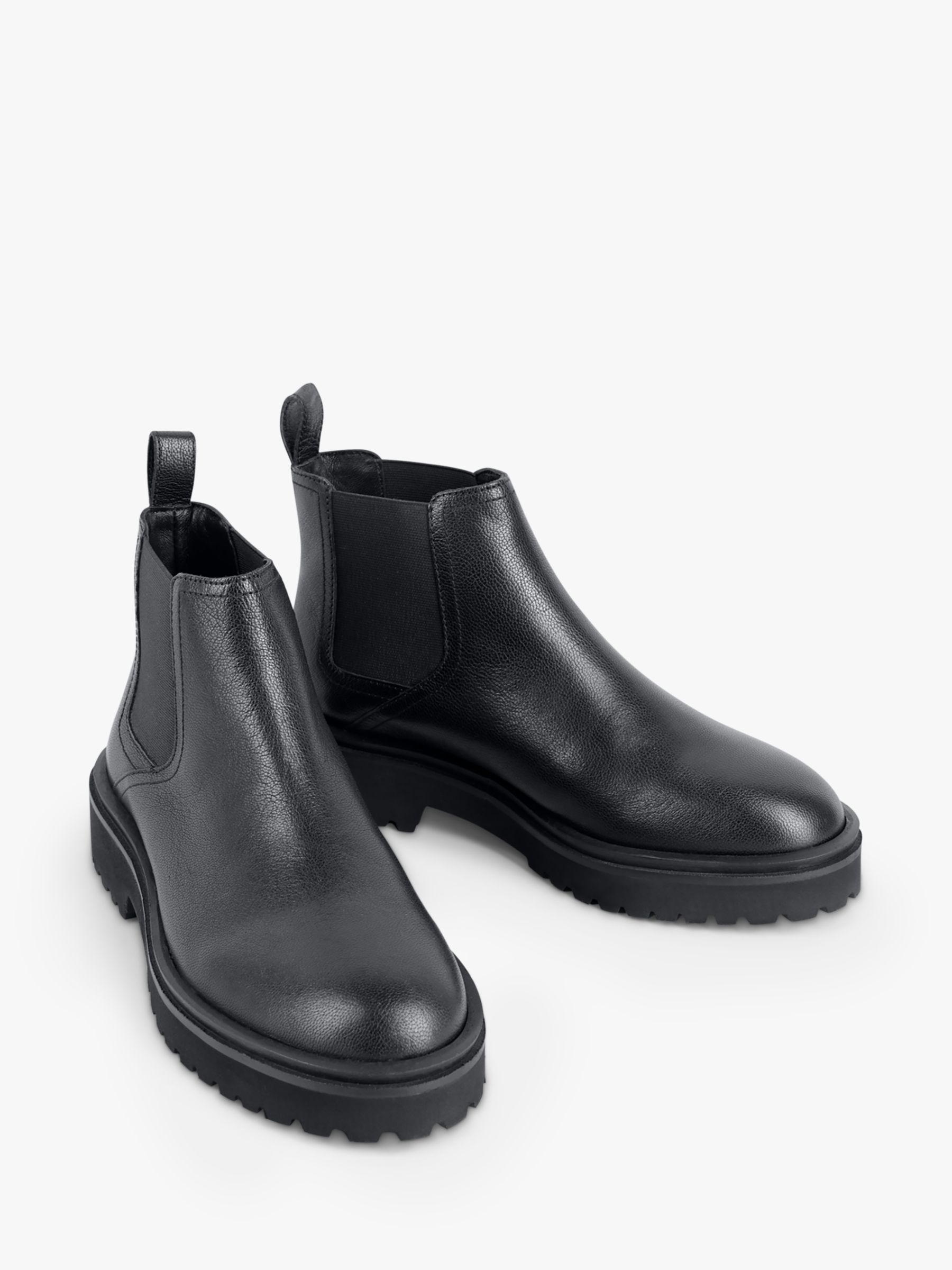 hush Lucan Leather Chelsea Boots, Black at John Lewis & Partners